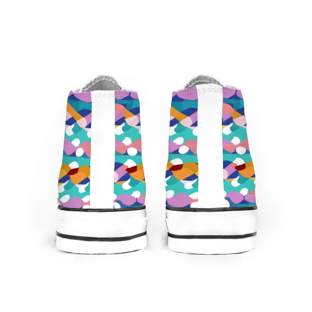 Colorful Pattern Collection - Classic Unisex High Top Canvas Sneakers