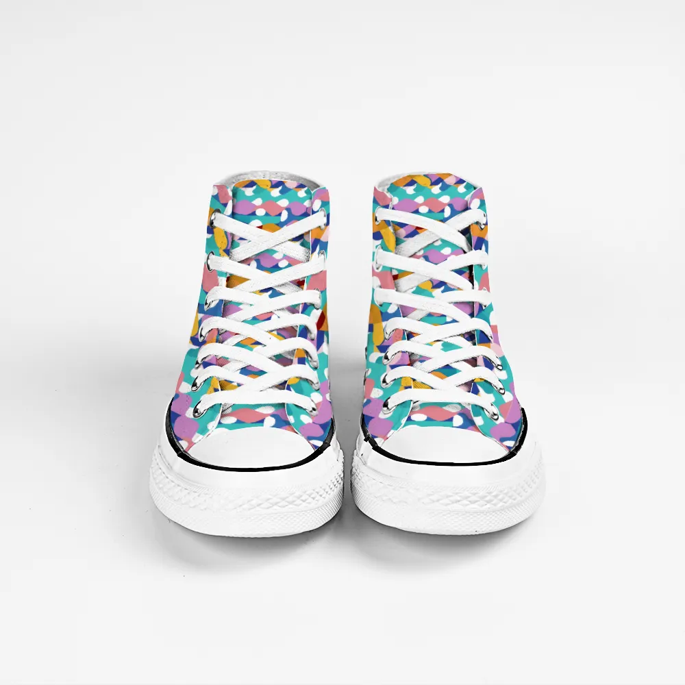 Colorful Pattern Collection - Classic Unisex High Top Canvas Sneakers