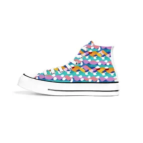 Colorful Pattern Collection - Classic Unisex High Top Canvas Sneakers