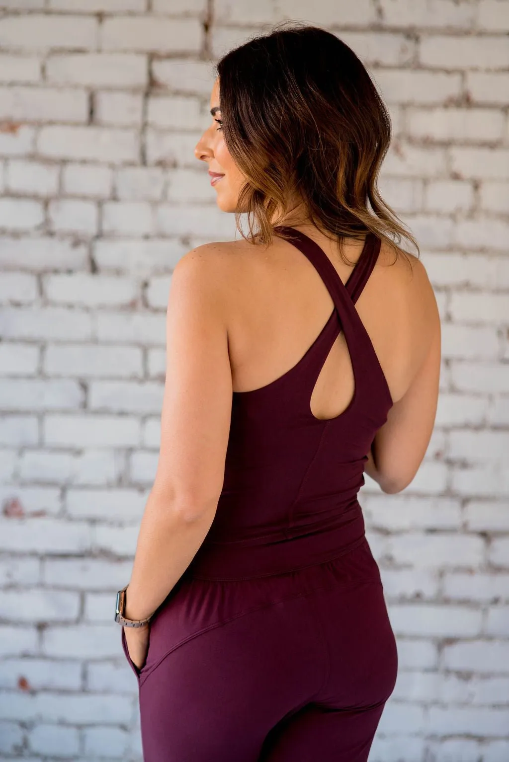 Criss Cross Back Halter Tank