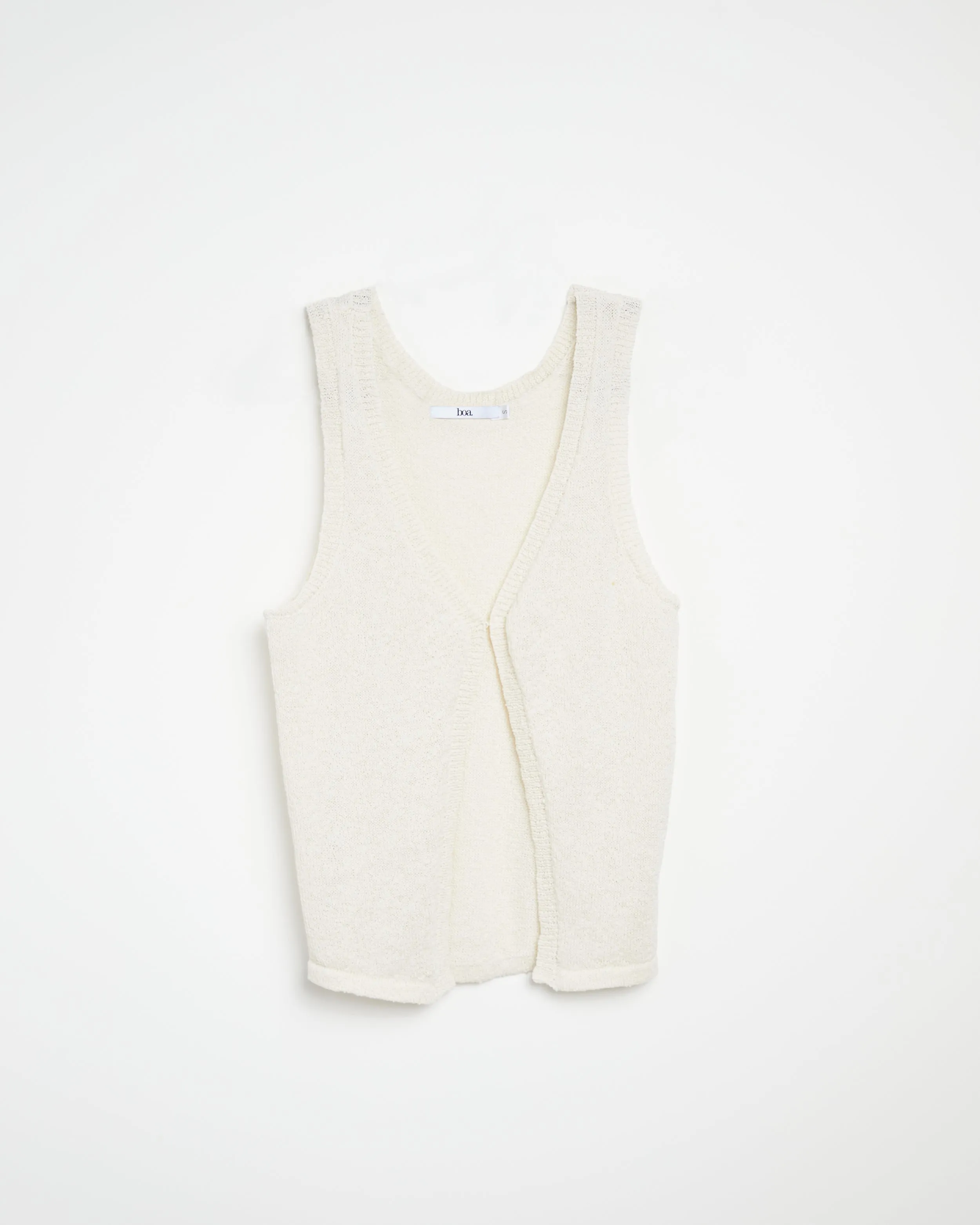 Crochet Knit Waistcoat - Cream