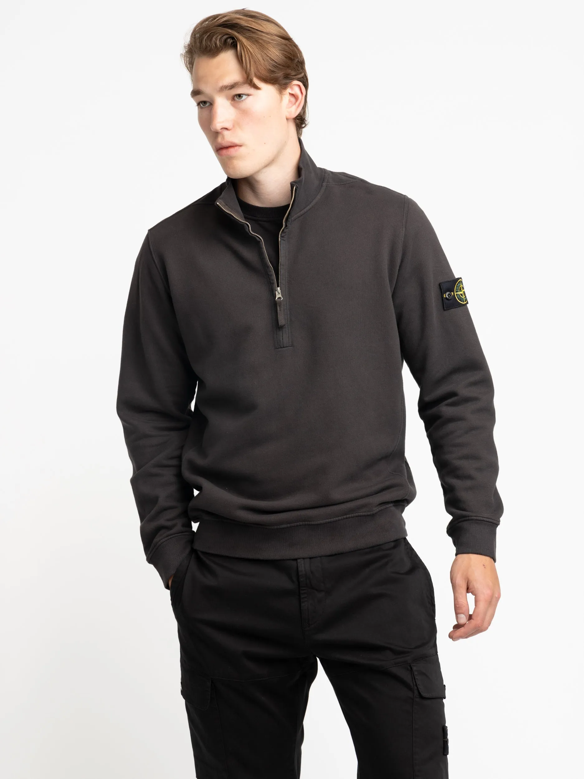 Dark Grey Felpa Quarter Zip Sweatshirt