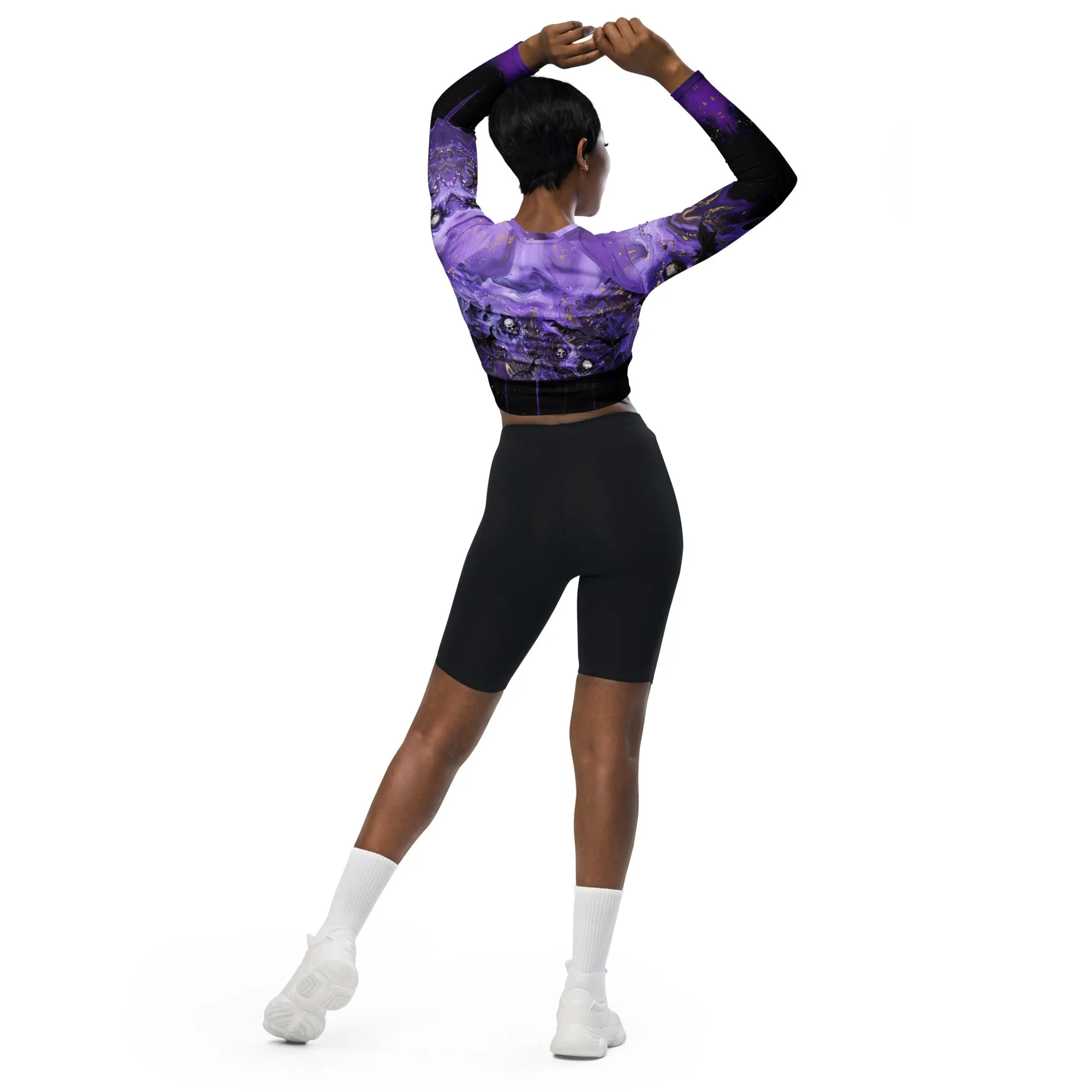 Darker Side of Purple Recycled long-sleeve crop top