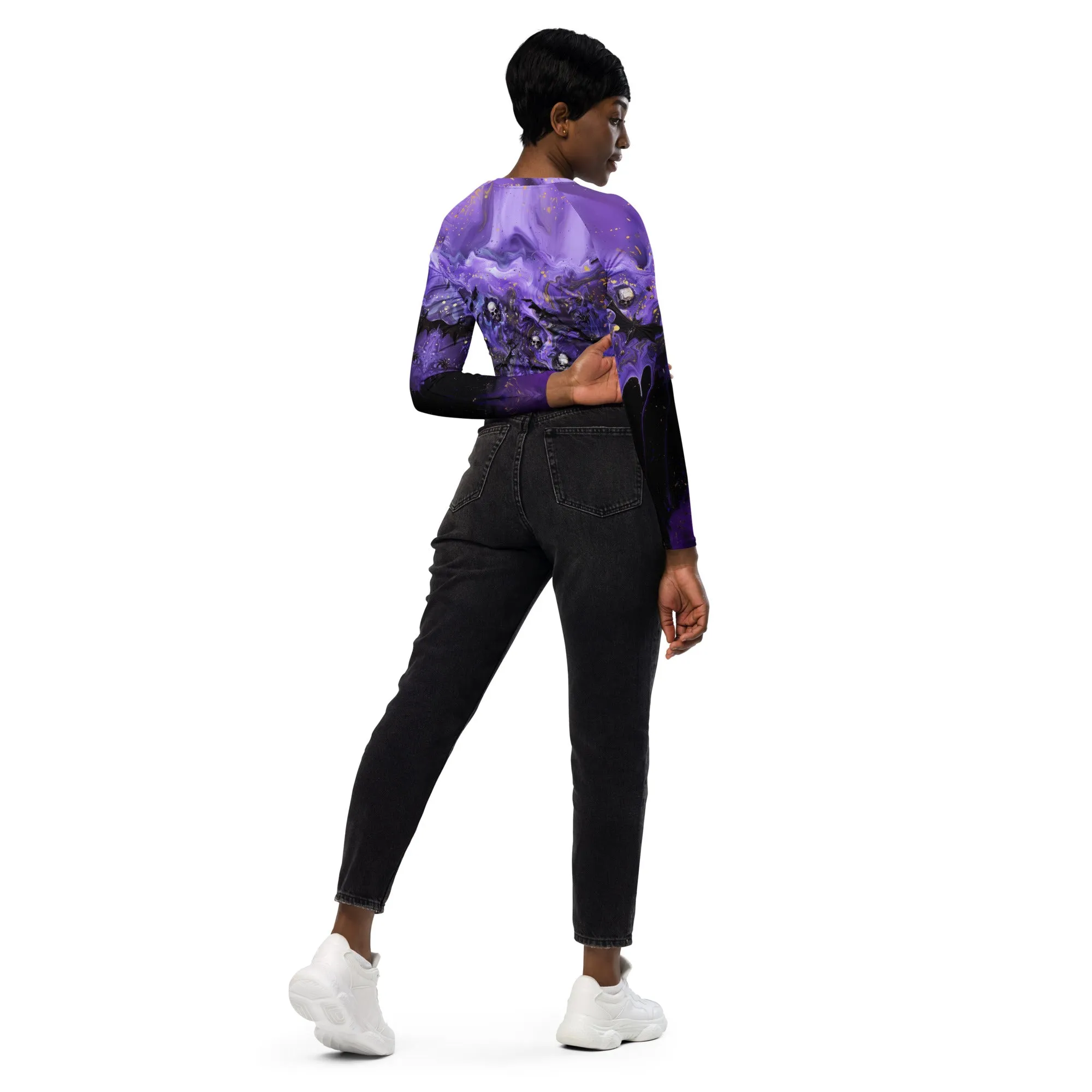 Darker Side of Purple Recycled long-sleeve crop top