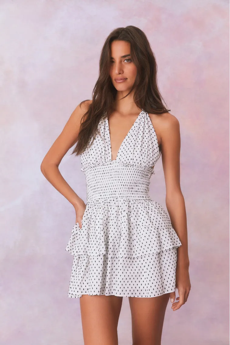 Deanna Polka Dot Halter Mini Dress