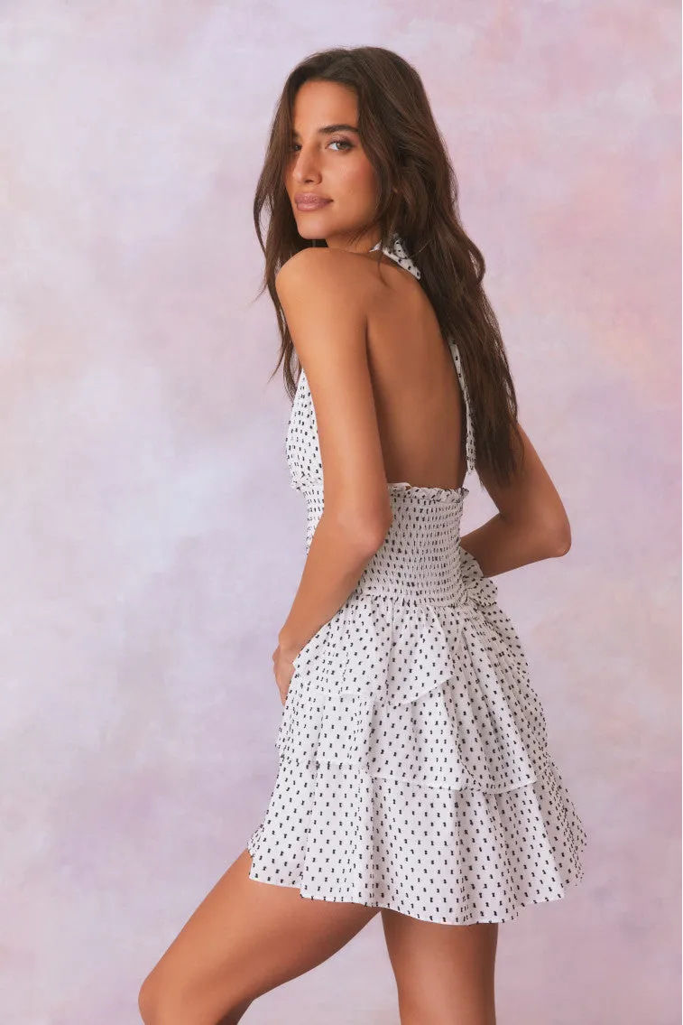 Deanna Polka Dot Halter Mini Dress