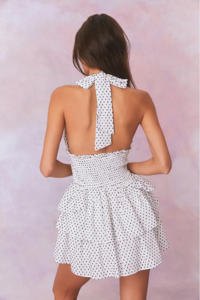 Deanna Polka Dot Halter Mini Dress