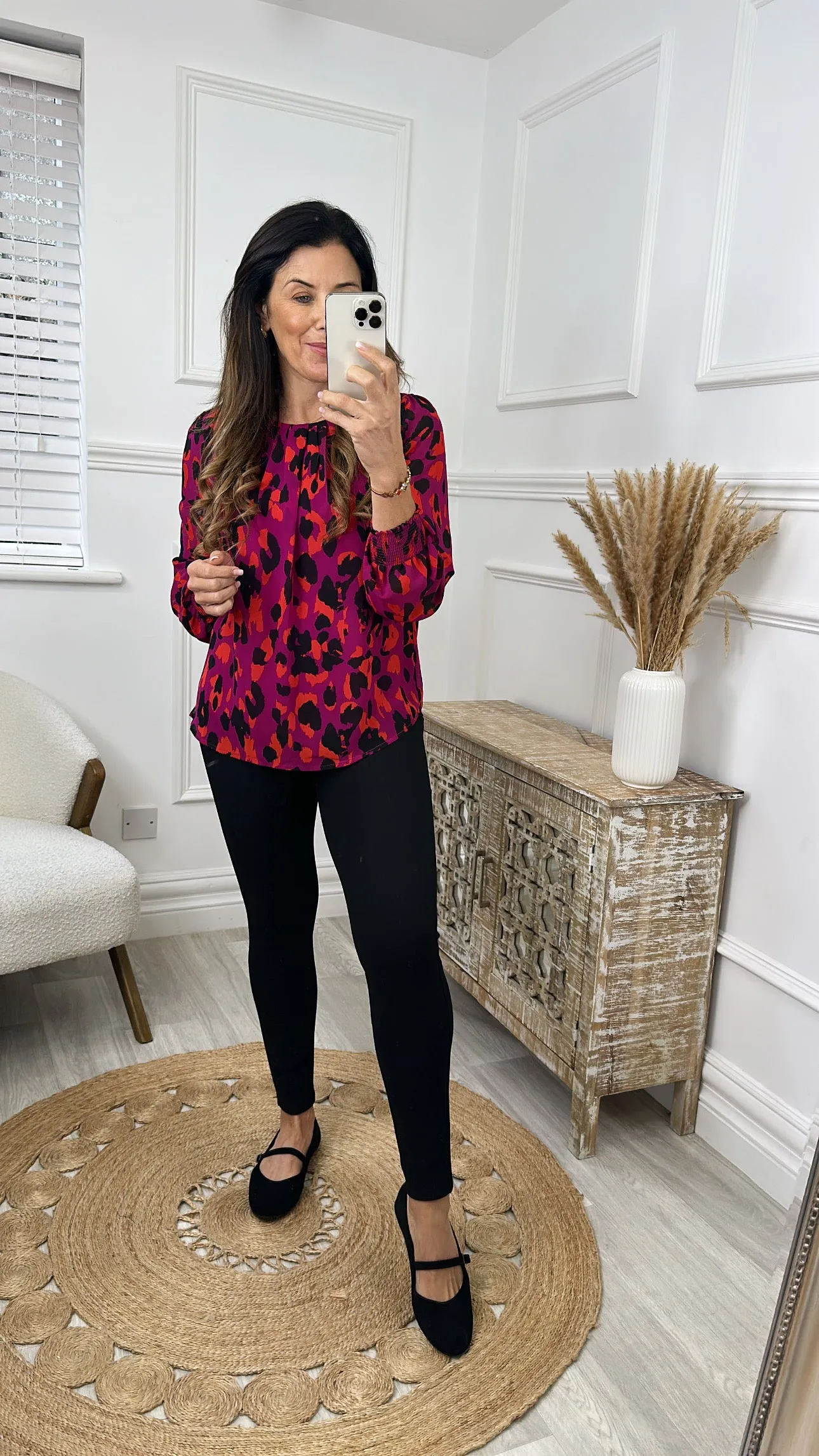 Dilys Magenta Animal Print Blouse