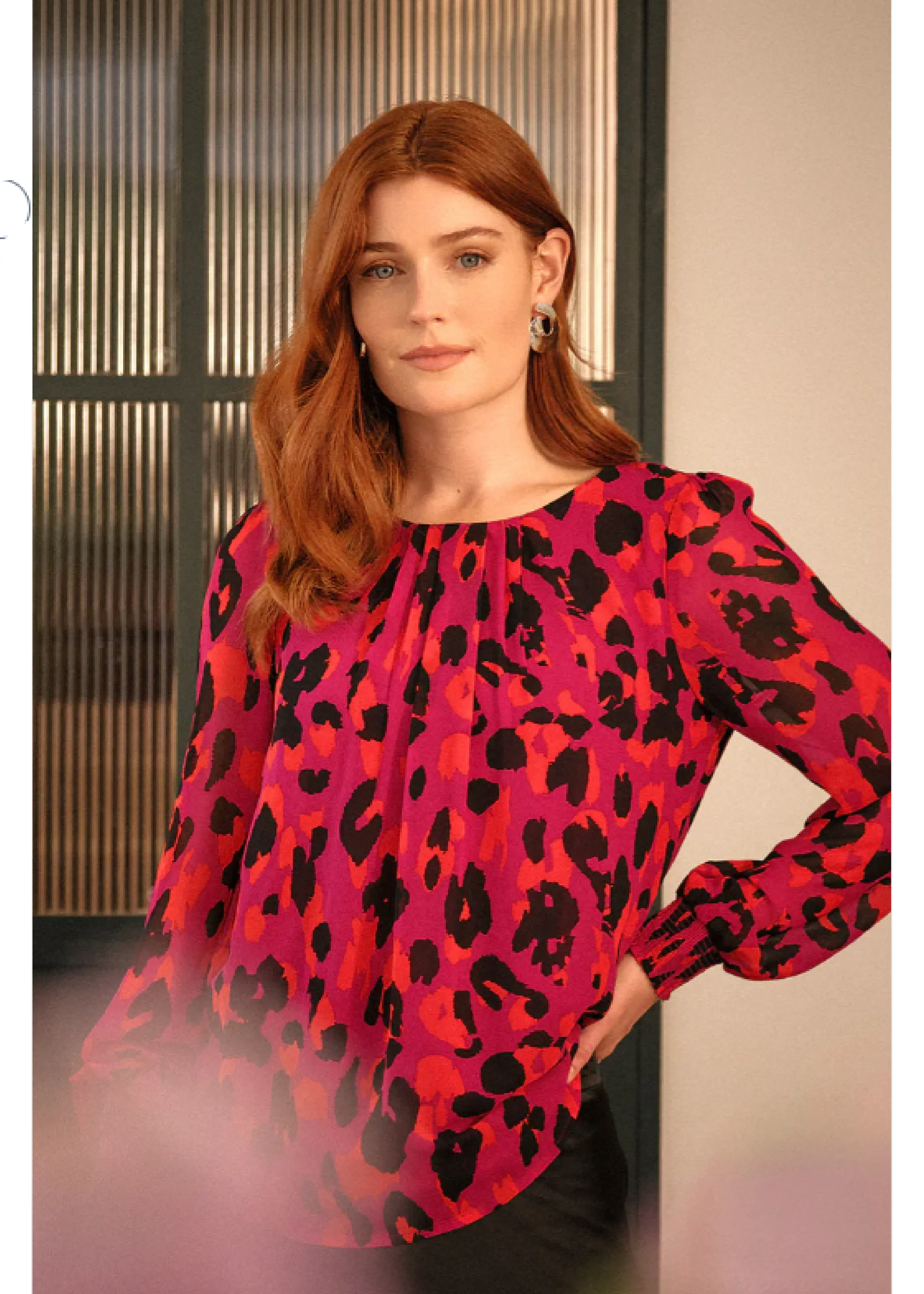 Dilys Magenta Animal Print Blouse