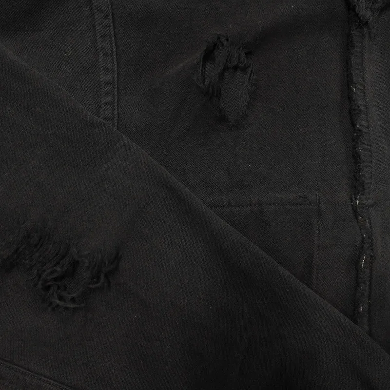 distressed hidden pocket jacket