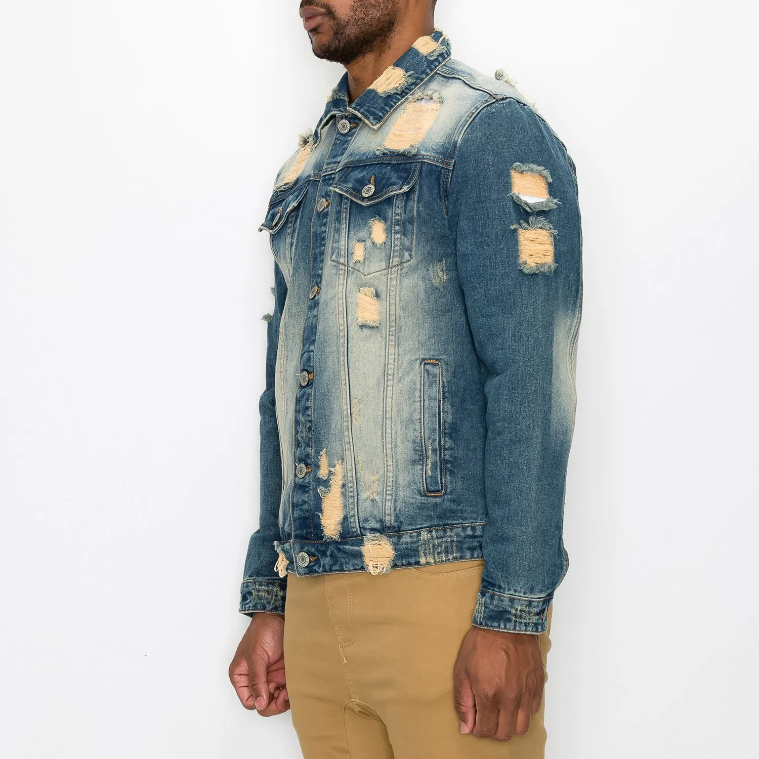 DK100 Distressed Denim Jacket