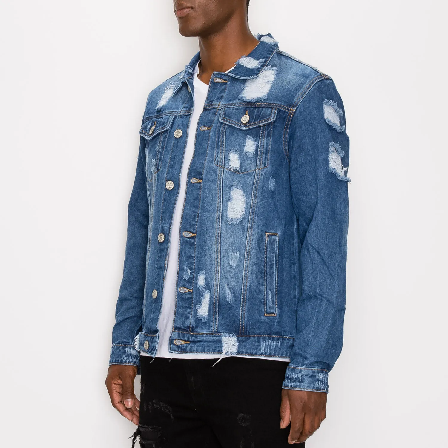 DK100 Distressed Denim Jacket