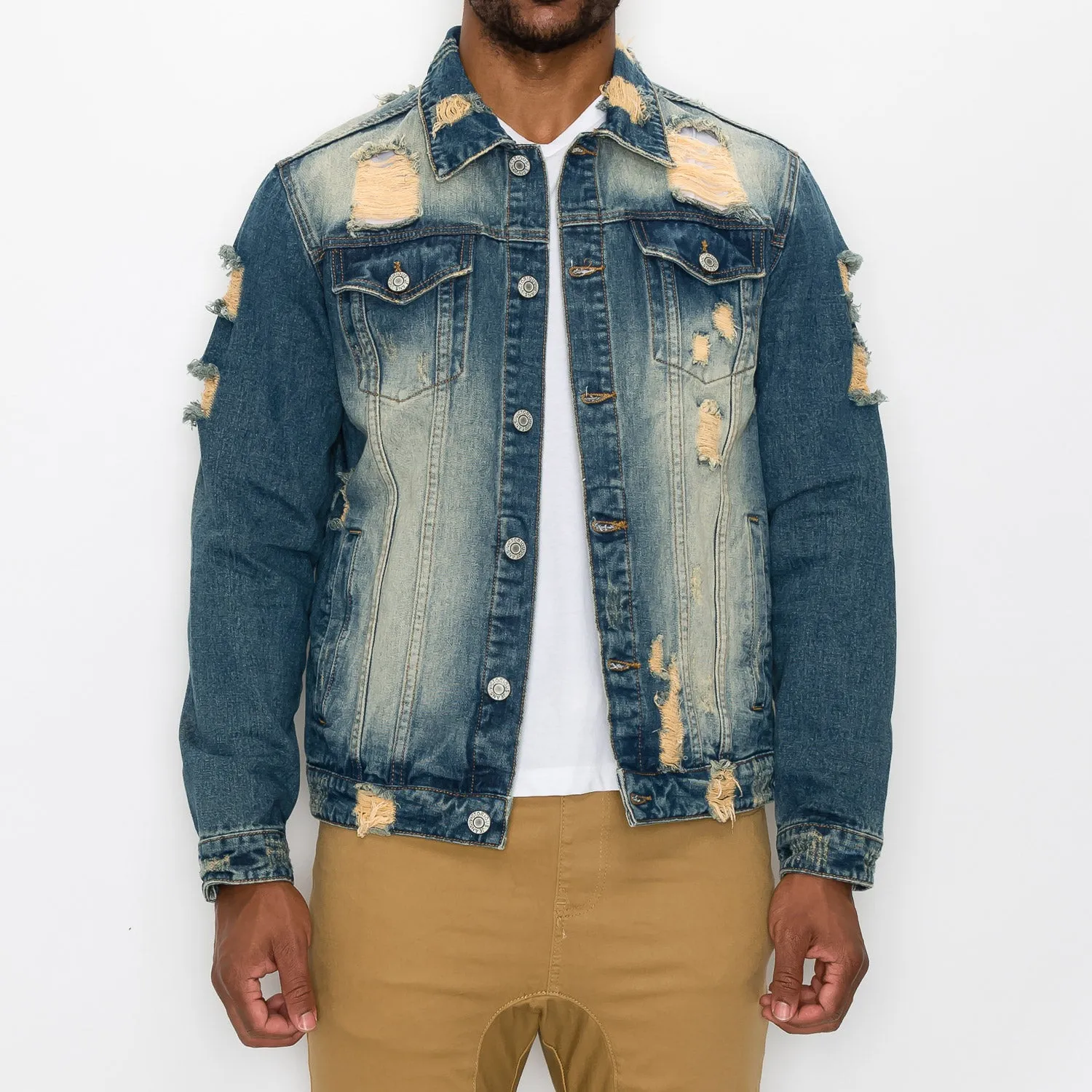 DK100 Distressed Denim Jacket