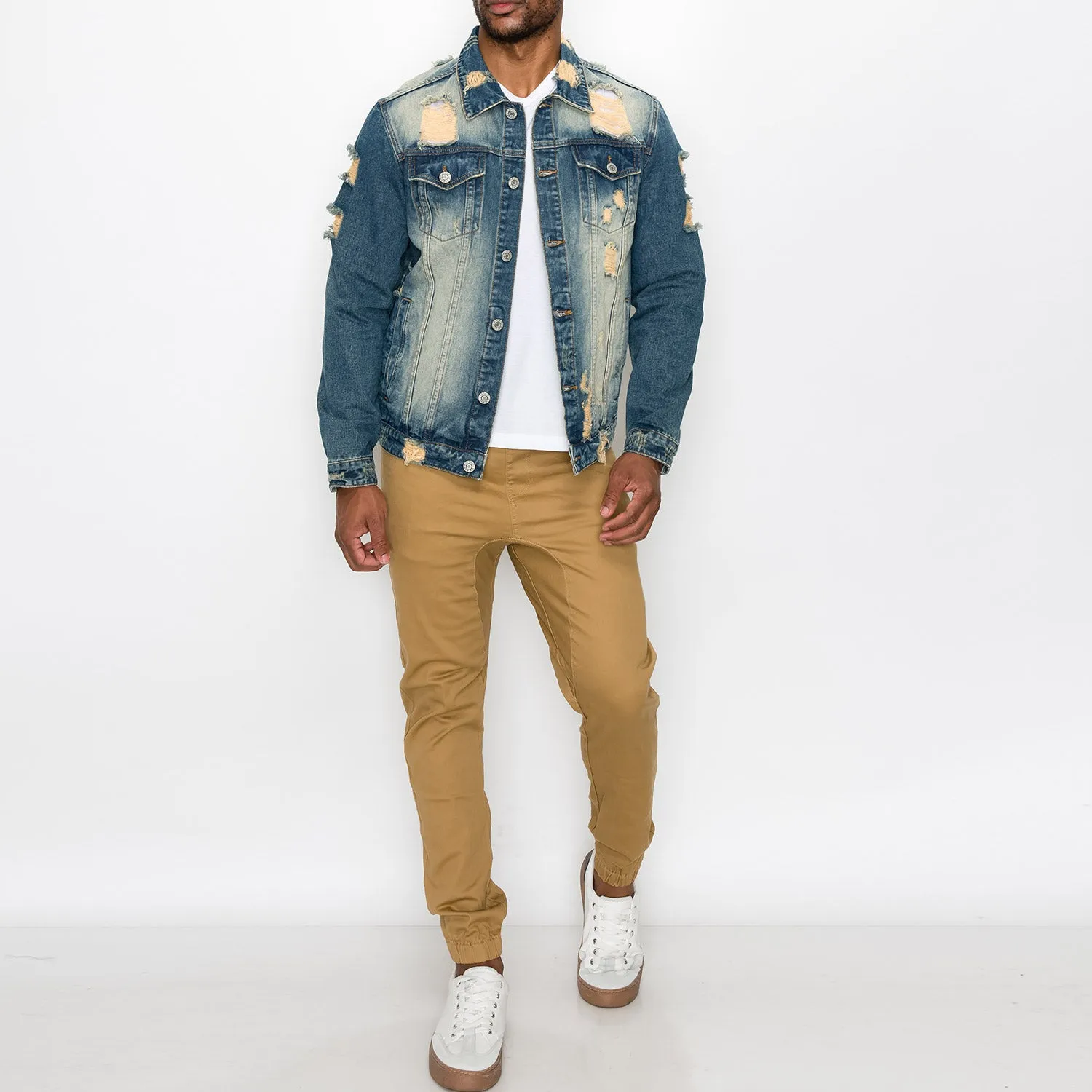 DK100 Distressed Denim Jacket