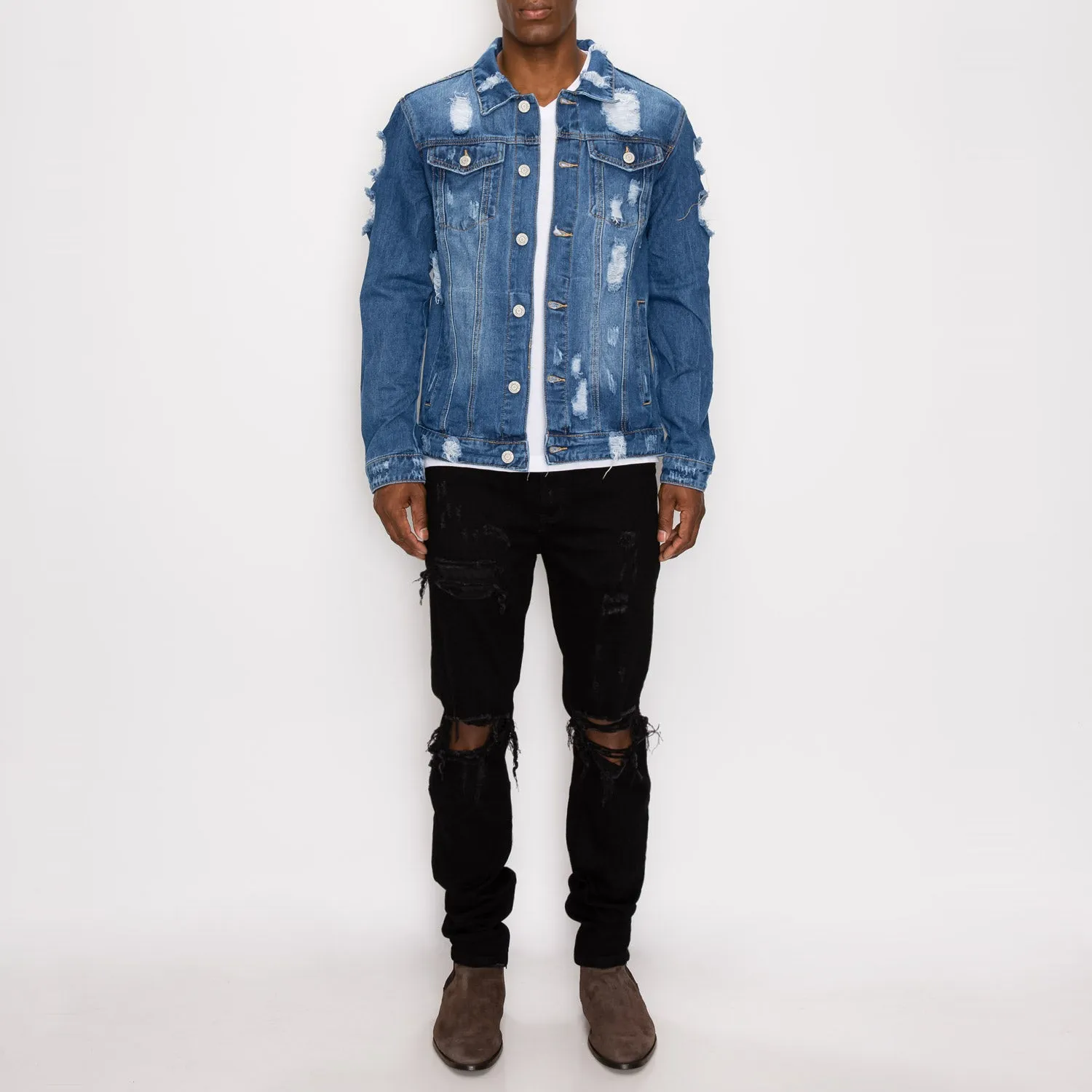 DK100 Distressed Denim Jacket