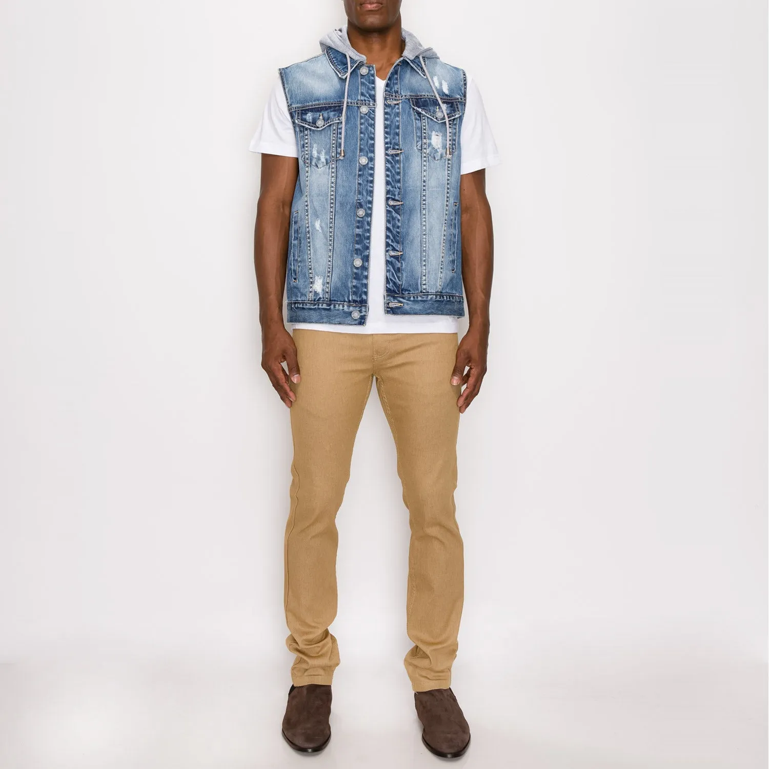 DK108 Detachable Hooded Denim Vest (Open Pack)