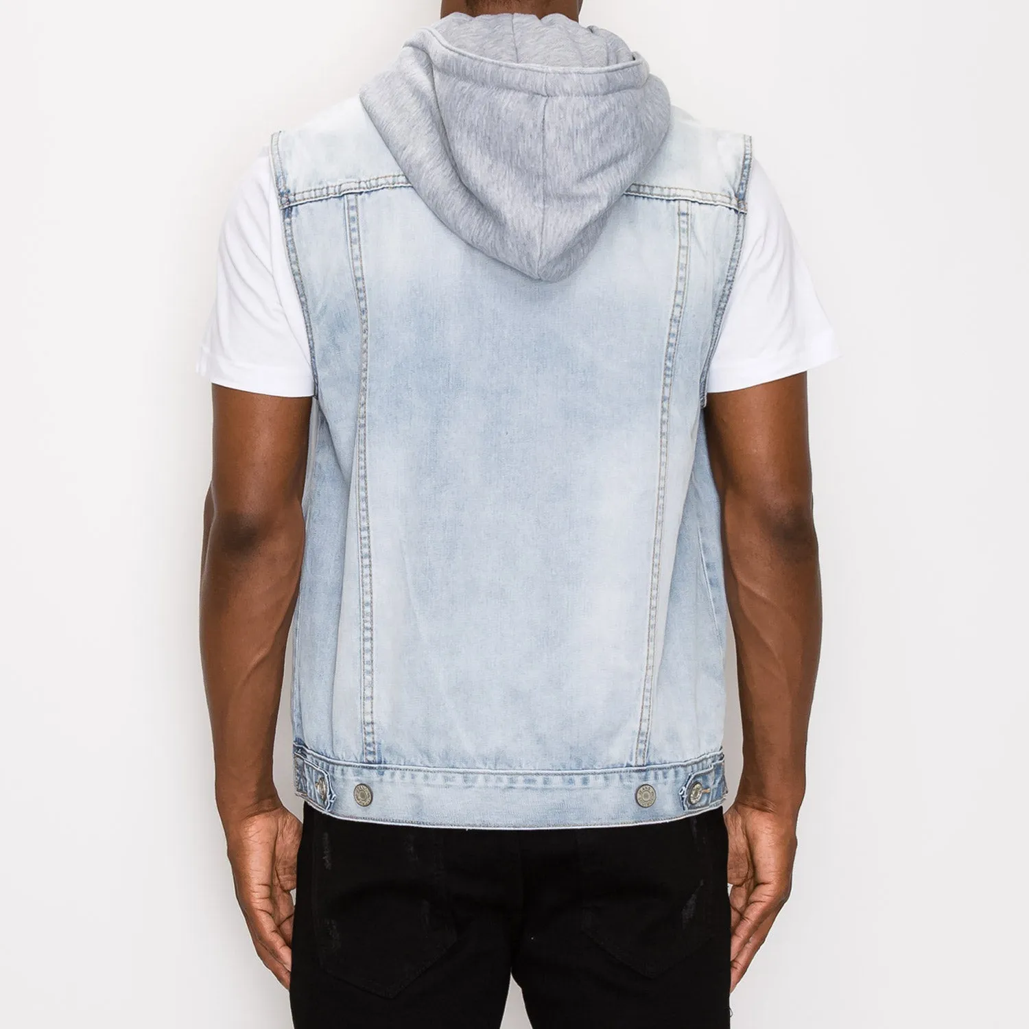 DK108 Detachable Hooded Denim Vest (Open Pack)