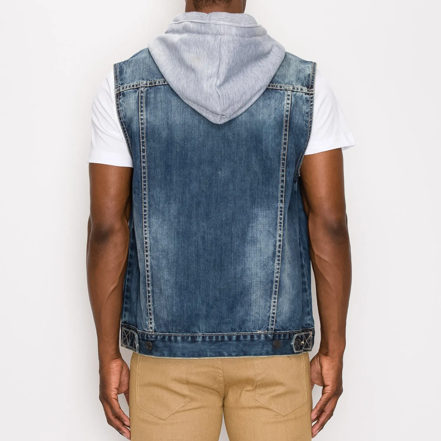 DK108 Detachable Hooded Denim Vest (Open Pack)