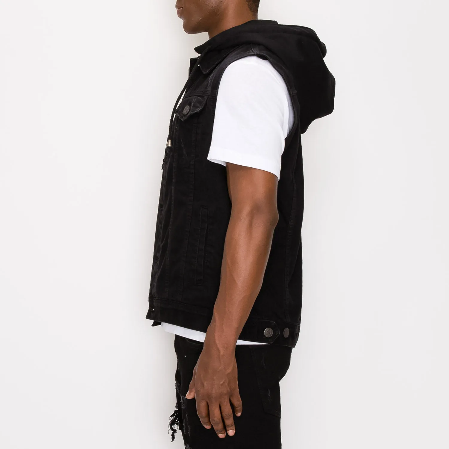 DK108 Detachable Hooded Denim Vest (Open Pack)