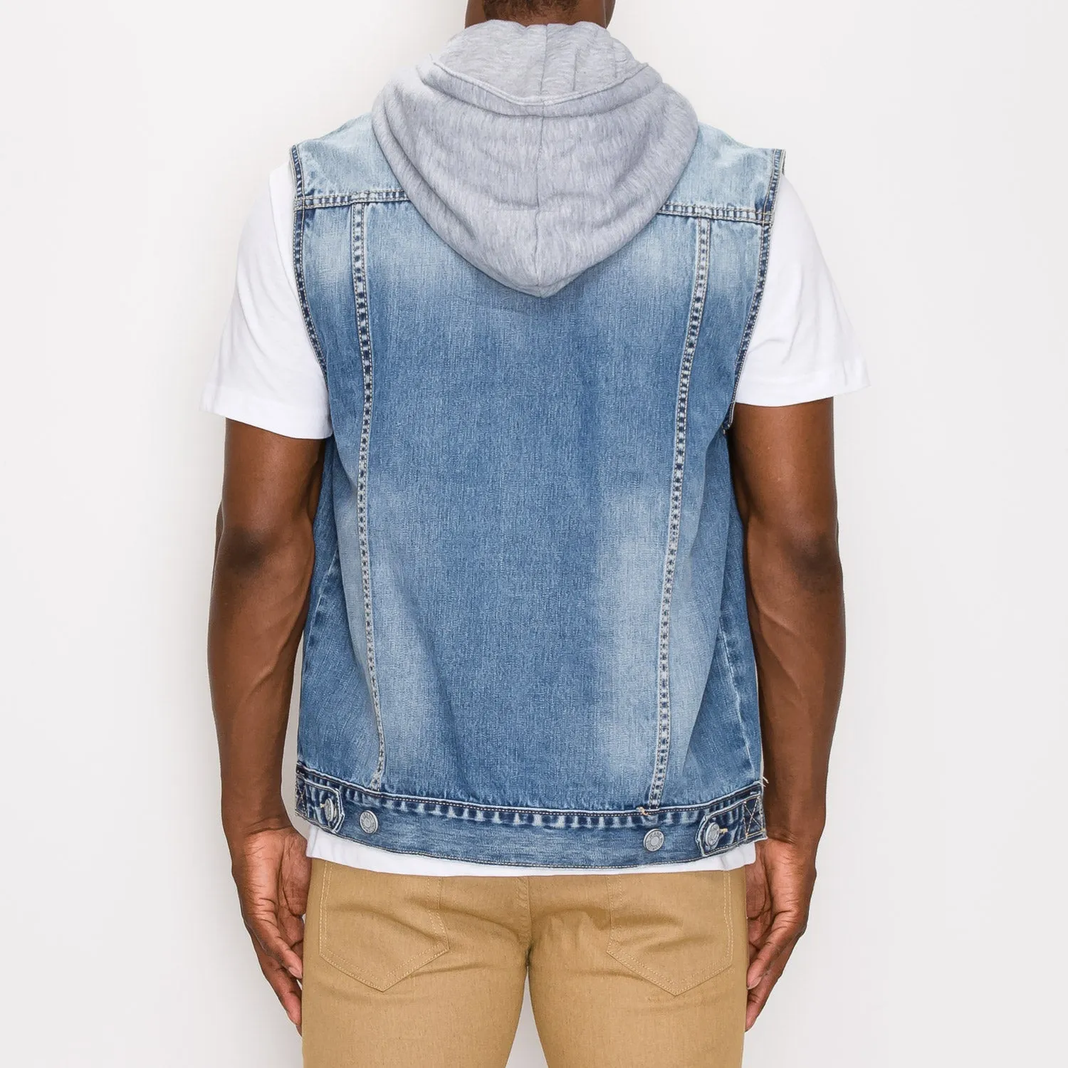 DK108 Detachable Hooded Denim Vest (Open Pack)