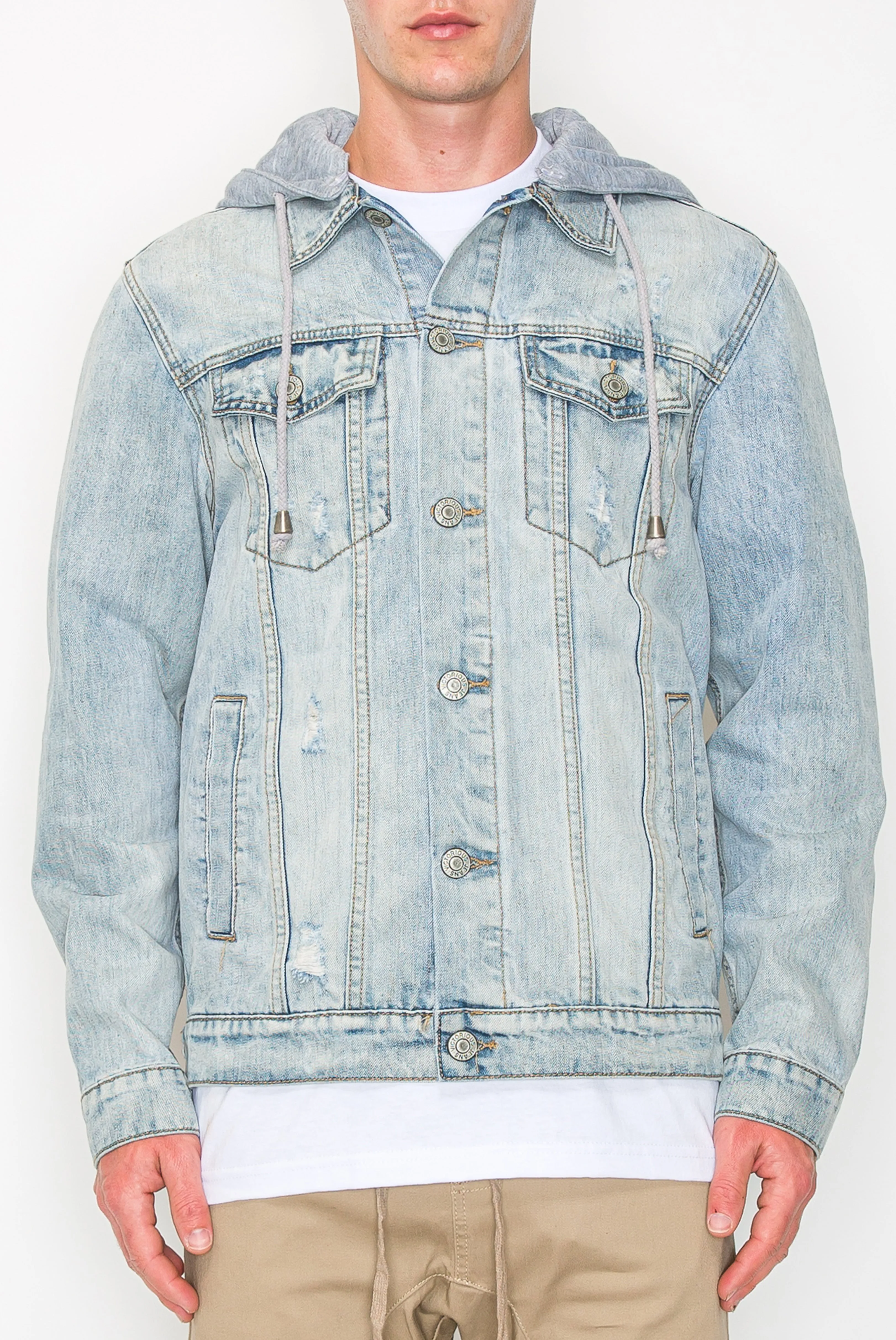 DK109 Detachable Hooded Denim Jacket (Open Pack)