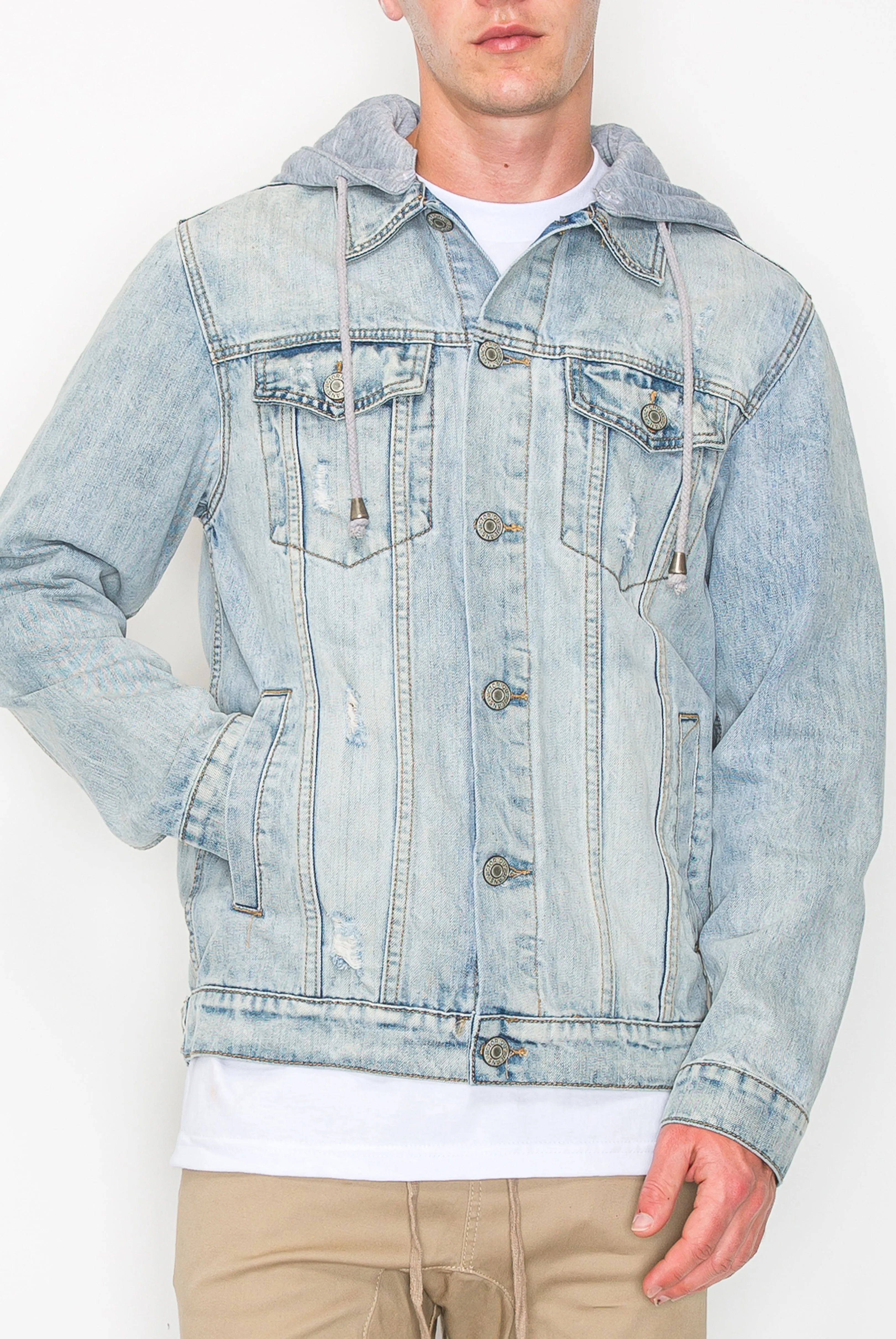 DK109 Detachable Hooded Denim Jacket (Open Pack)