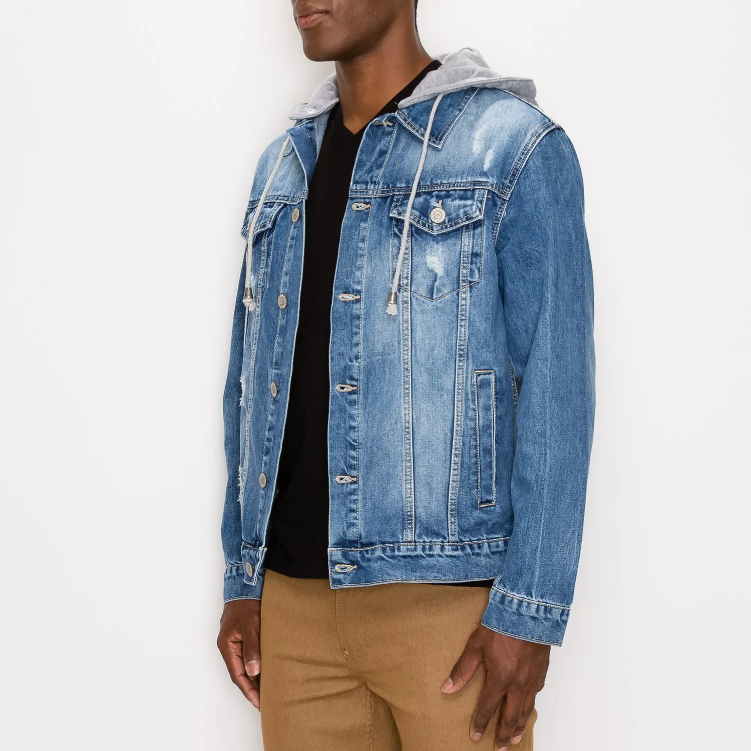 DK109 Detachable Hooded Denim Jacket (Open Pack)