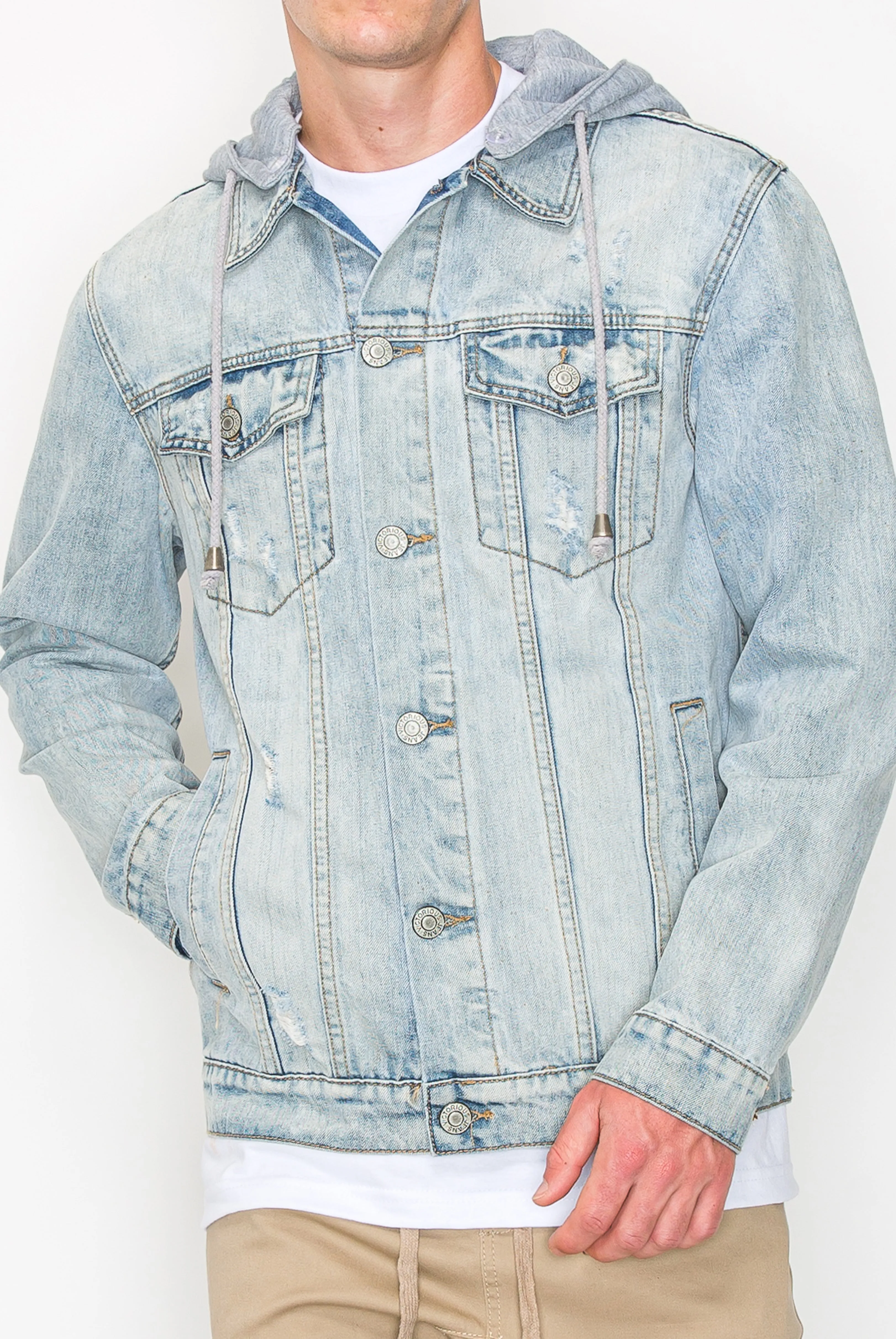 DK109 Detachable Hooded Denim Jacket (Open Pack)