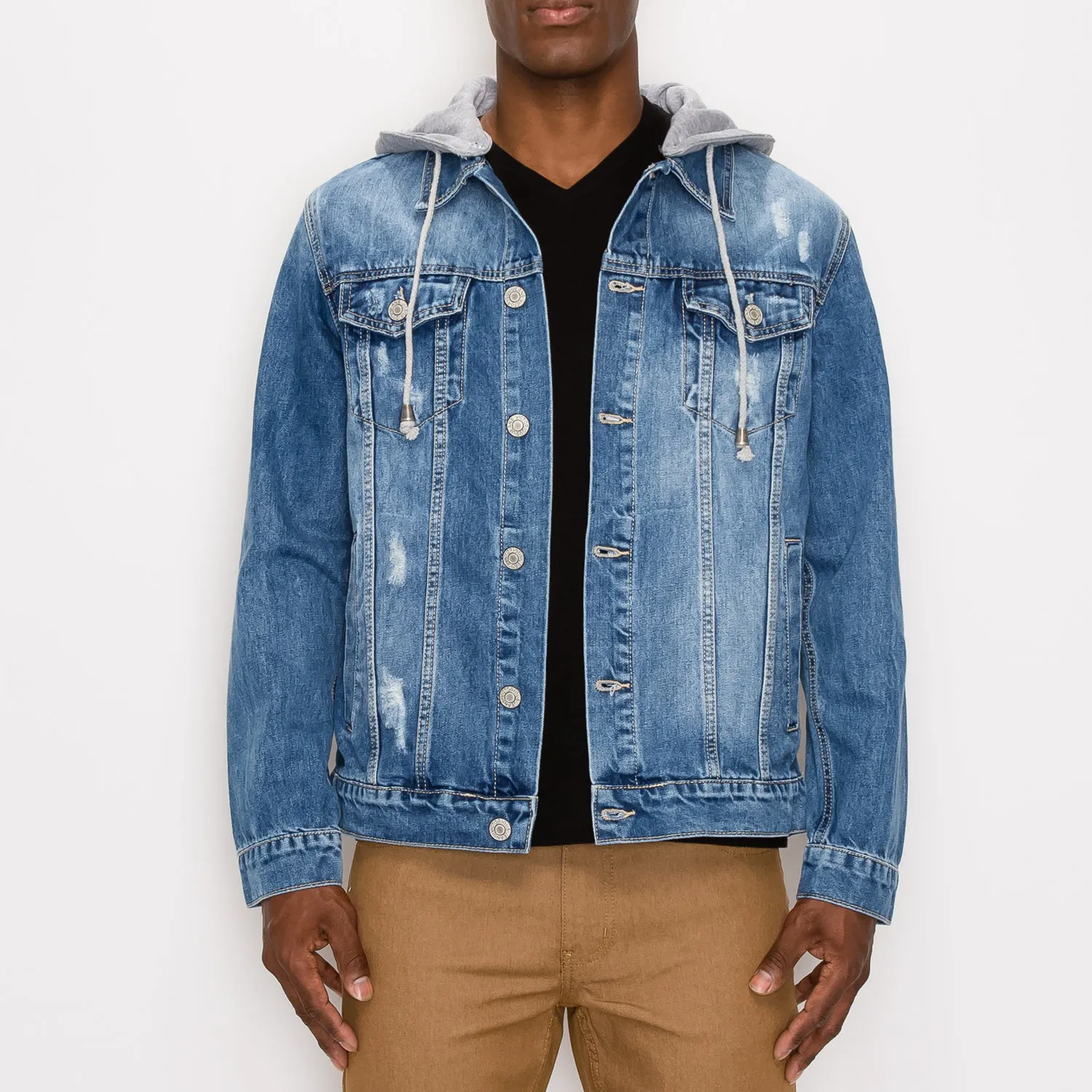 DK109 Detachable Hooded Denim Jacket (Open Pack)