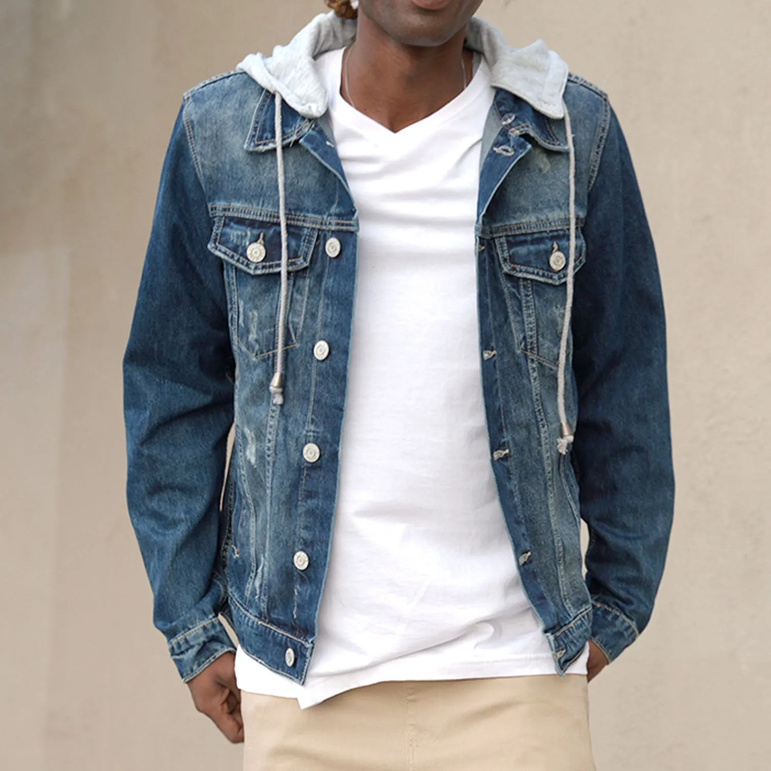 DK109 Detachable Hooded Denim Jacket (Open Pack)