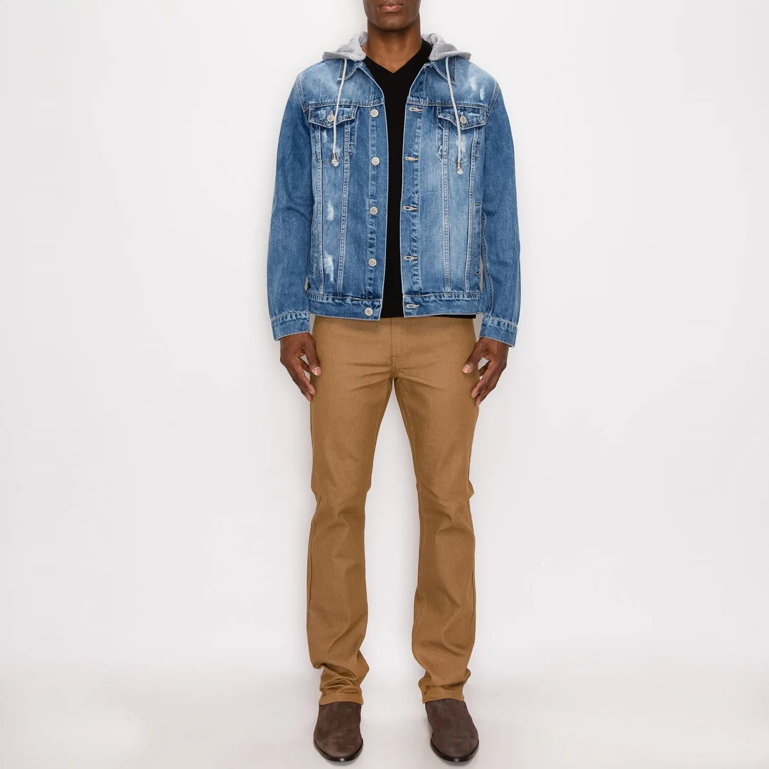 DK109 Detachable Hooded Denim Jacket