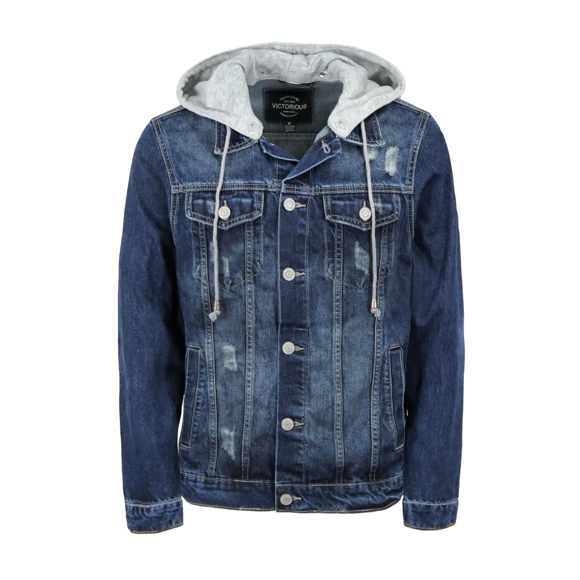 DK109 Detachable Hooded Denim Jacket