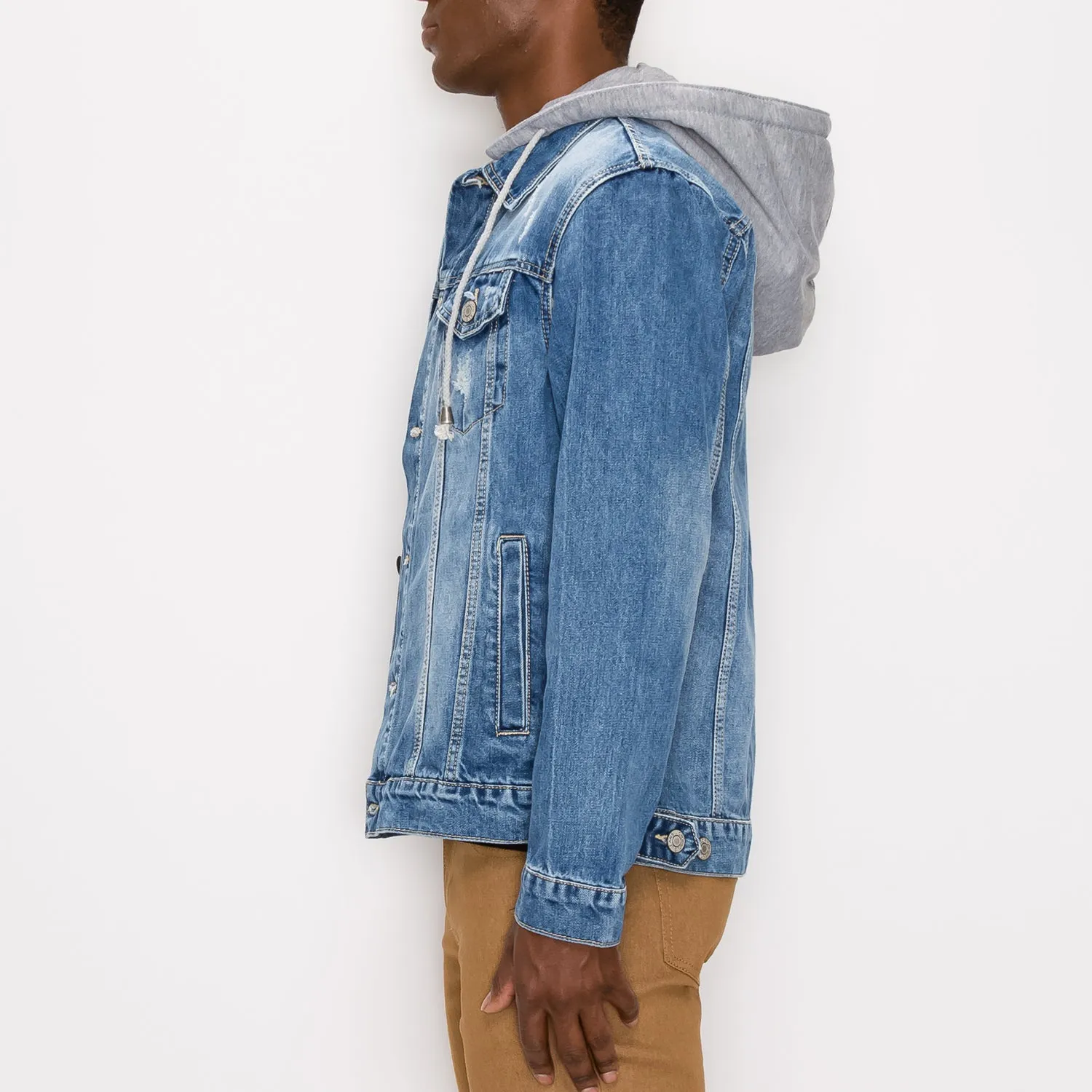 DK109 Detachable Hooded Denim Jacket