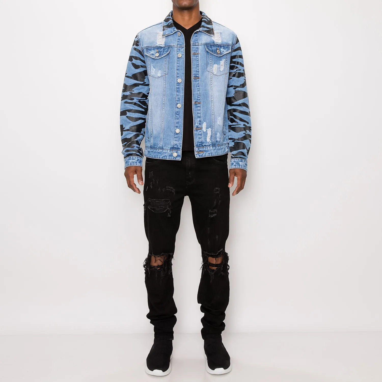 DK154 Tiger Camo Denim Jacket