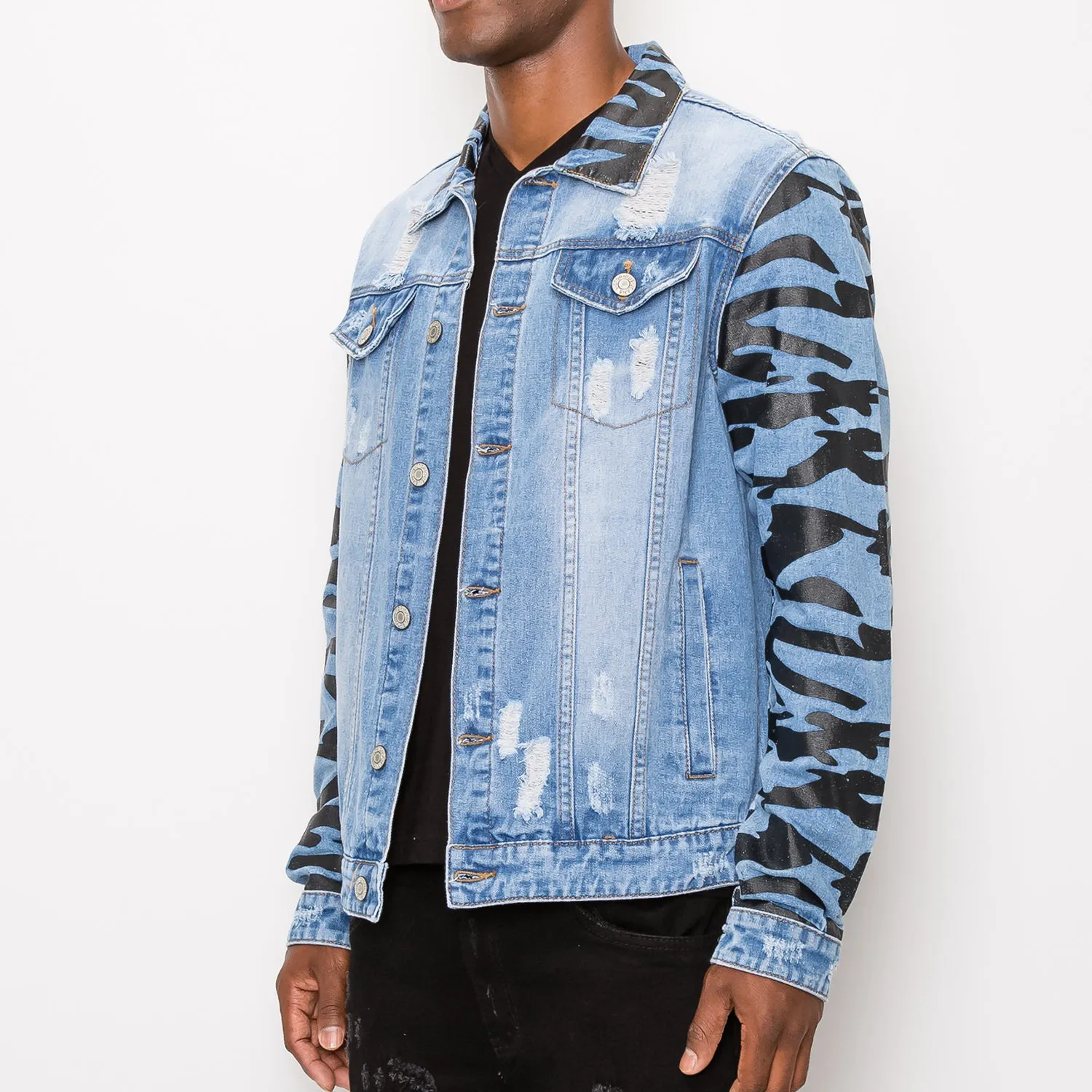 DK154 Tiger Camo Denim Jacket