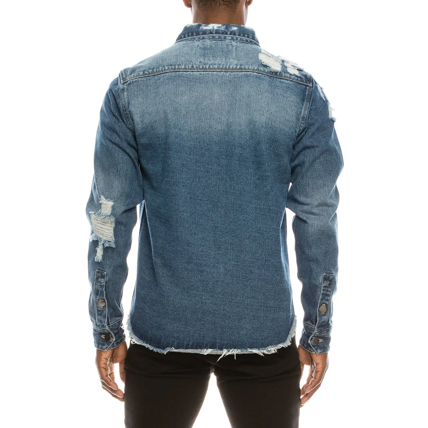 DK158 Ripped Denim Overshirt (Open Pack)