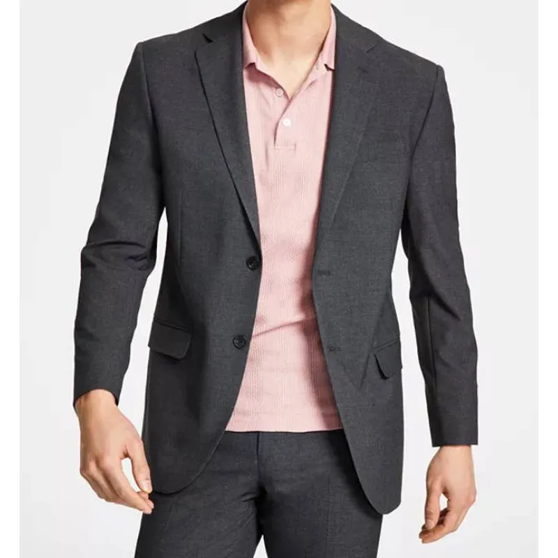 DKNY Men's Charcoal Gray Patterned Blazer, "Derek Lexington", Size 42, NWT