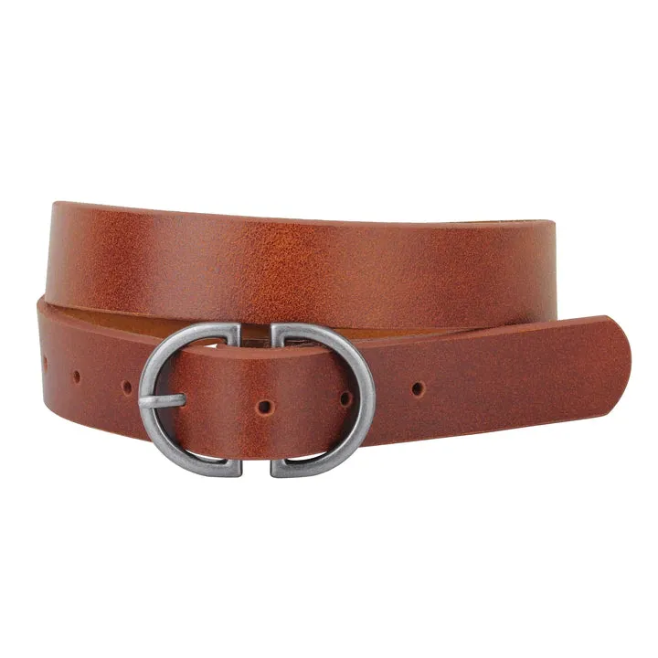 Double D-Ring Women's Leather Belt