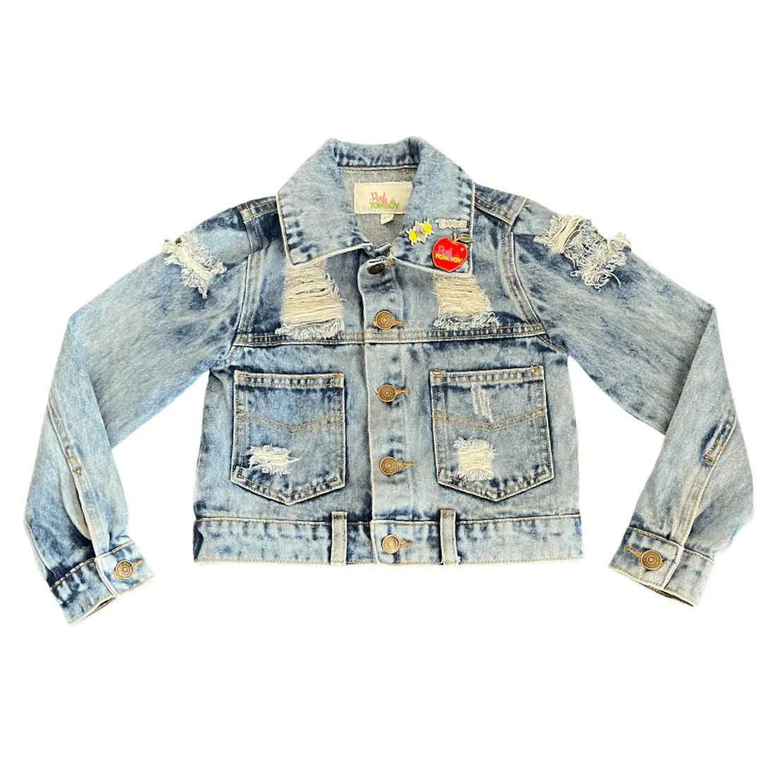 Early Dismissal Signature Distressed Denim Jacket