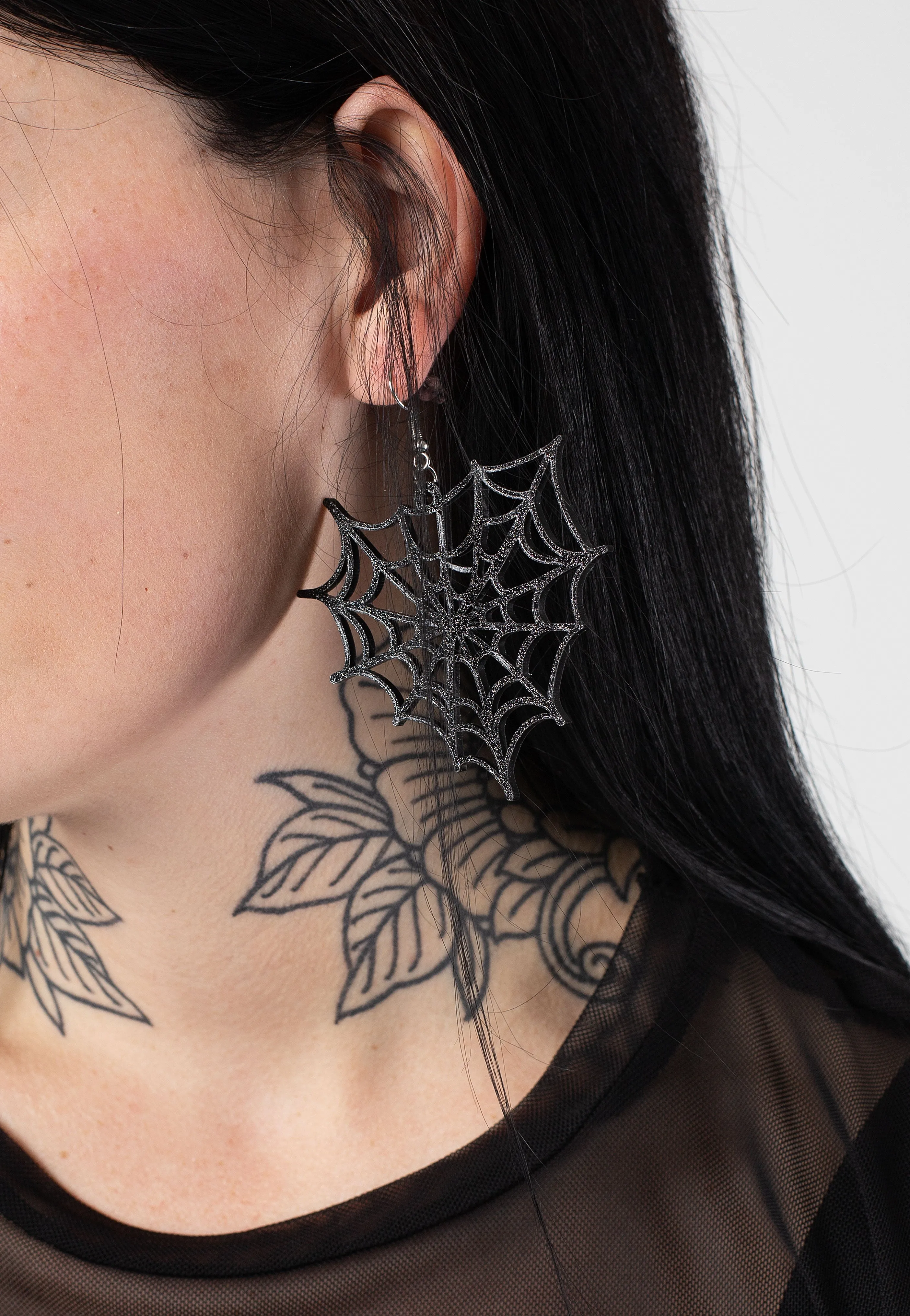 Easure - Glitter Web Black - Earrings