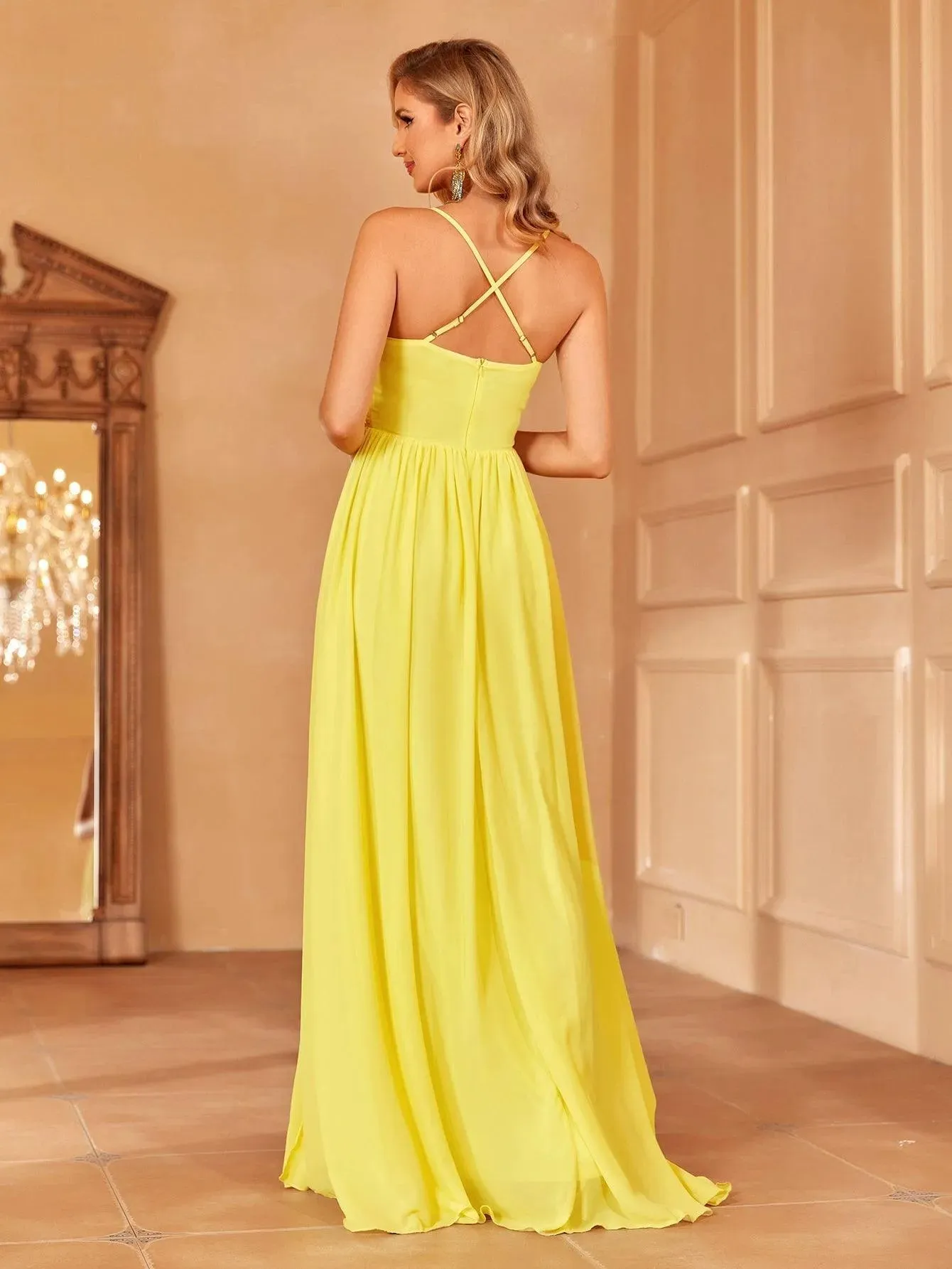 Elegant Twist Front Chiffon Cami Party Dress