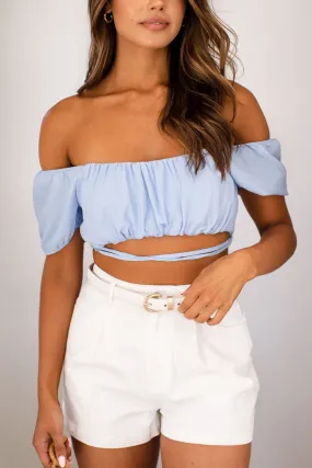 Ellie Blue Tie Crop Top