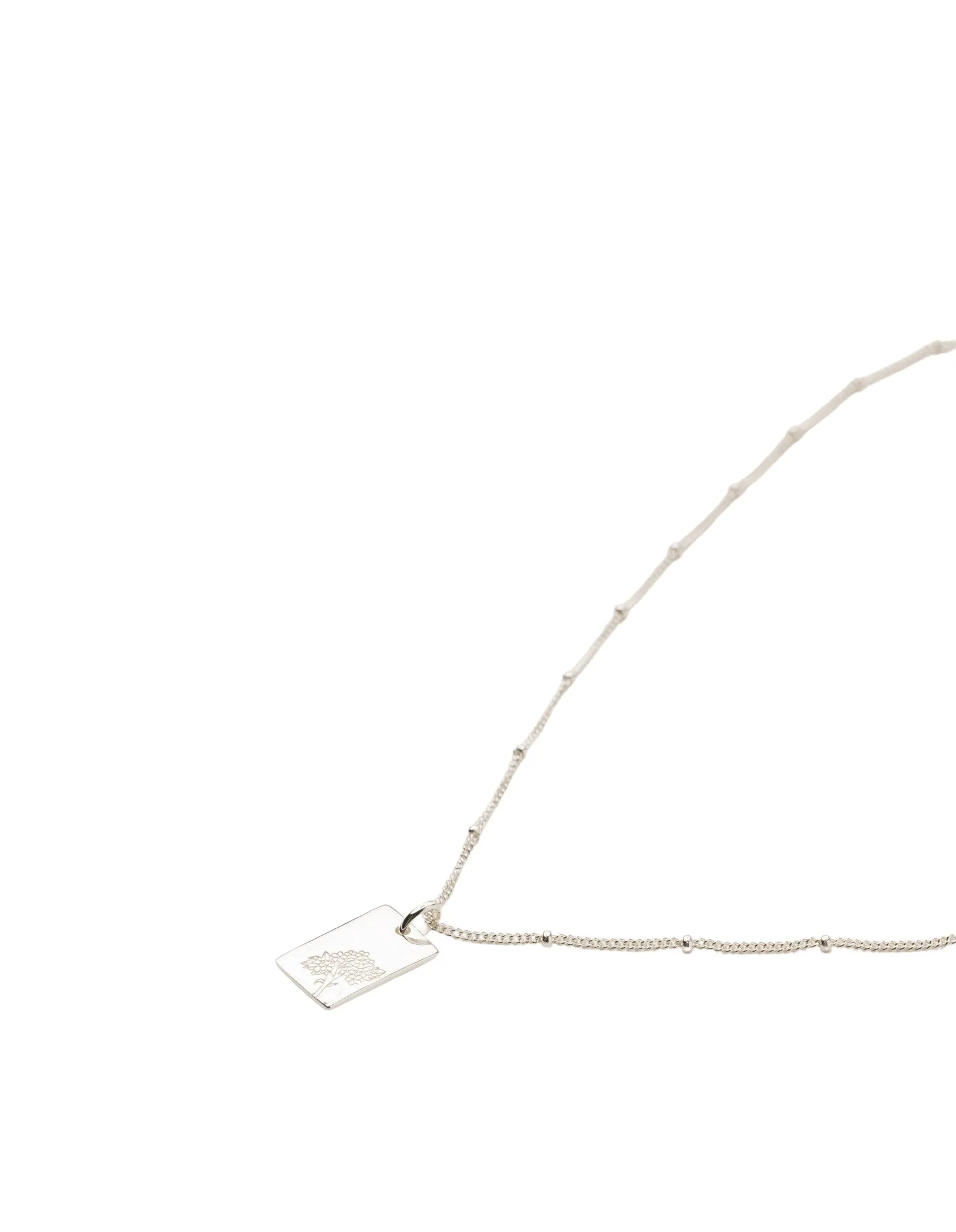 Elly Lou May Flower Necklace - Silver