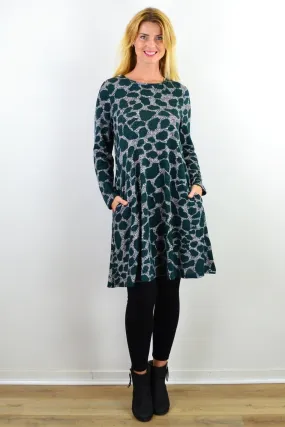 Emerald Green Animal Print Tunic Dress