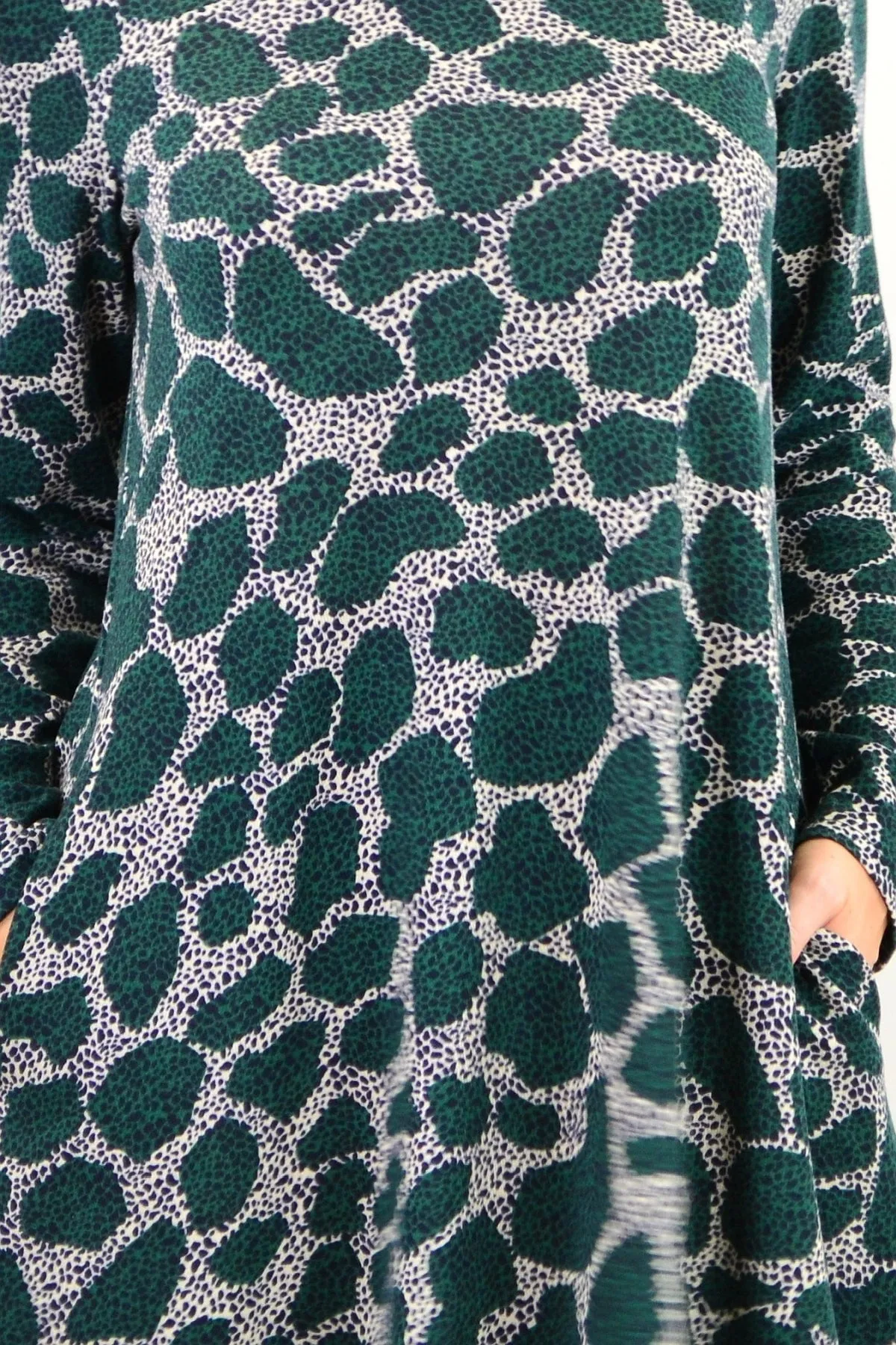 Emerald Green Animal Print Tunic Dress