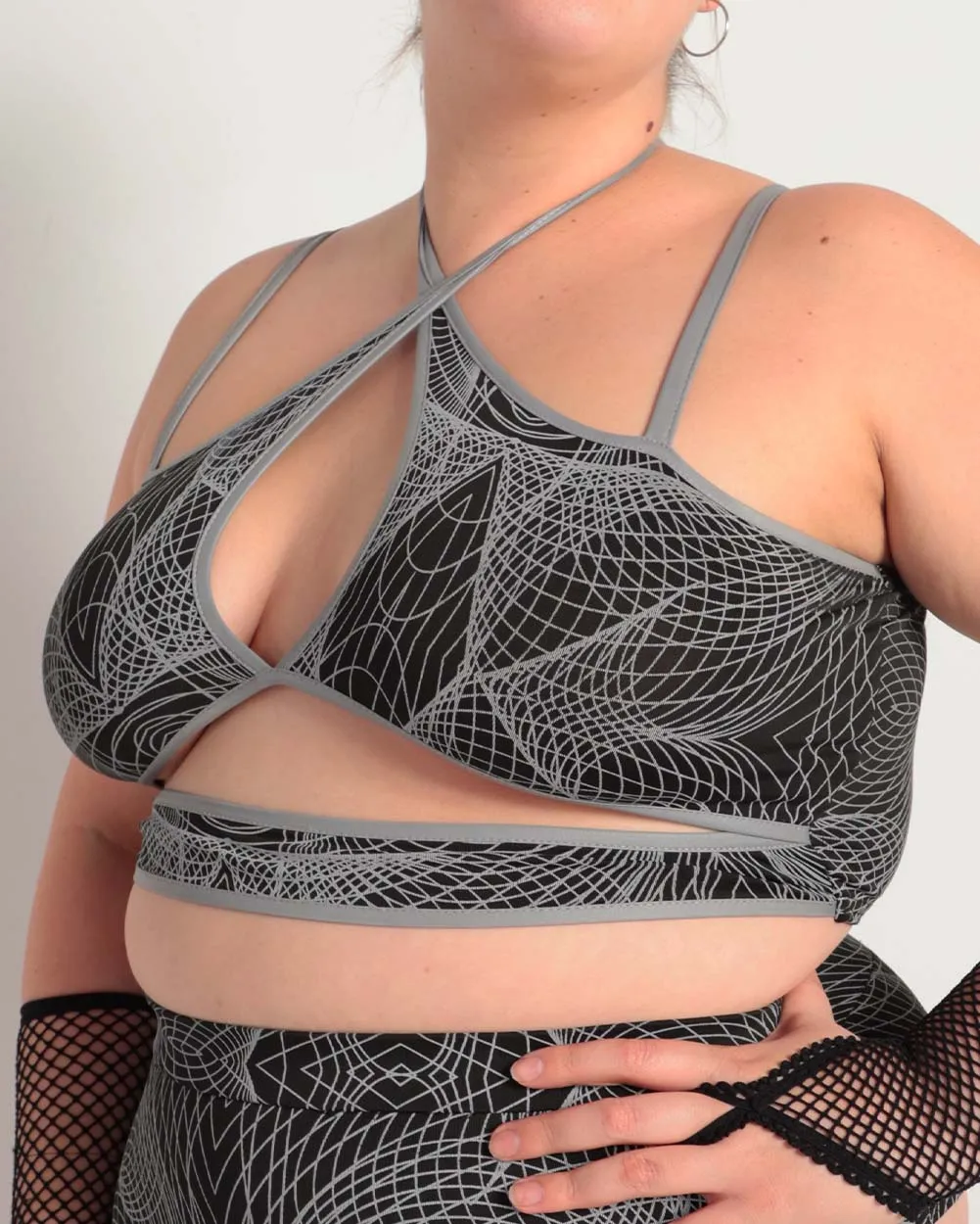 Flashbang Matrix Reflective Cutout Halter Top