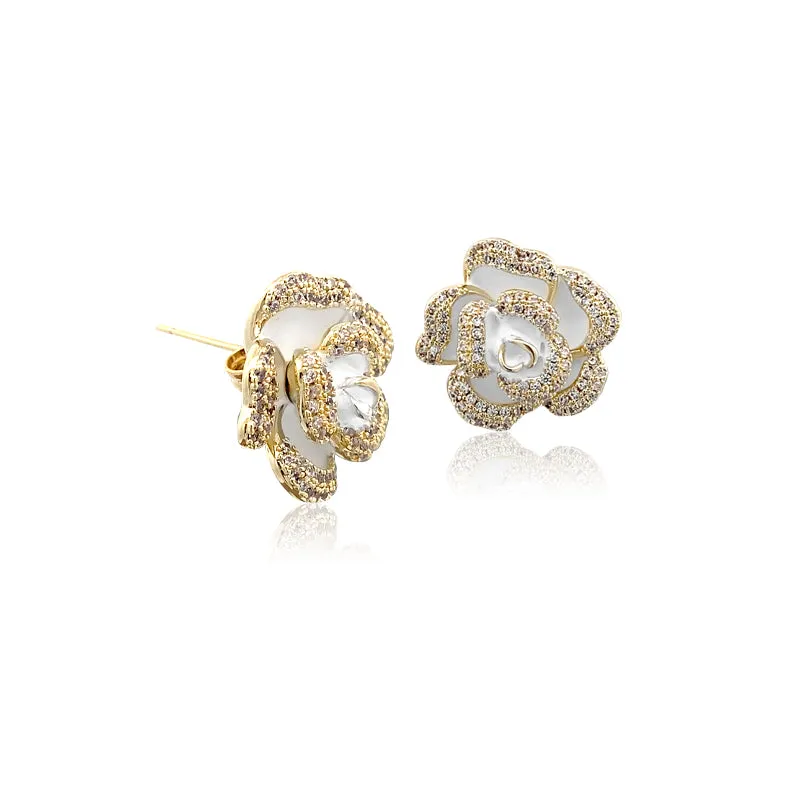 Flower Cubic Zirconia Earrings