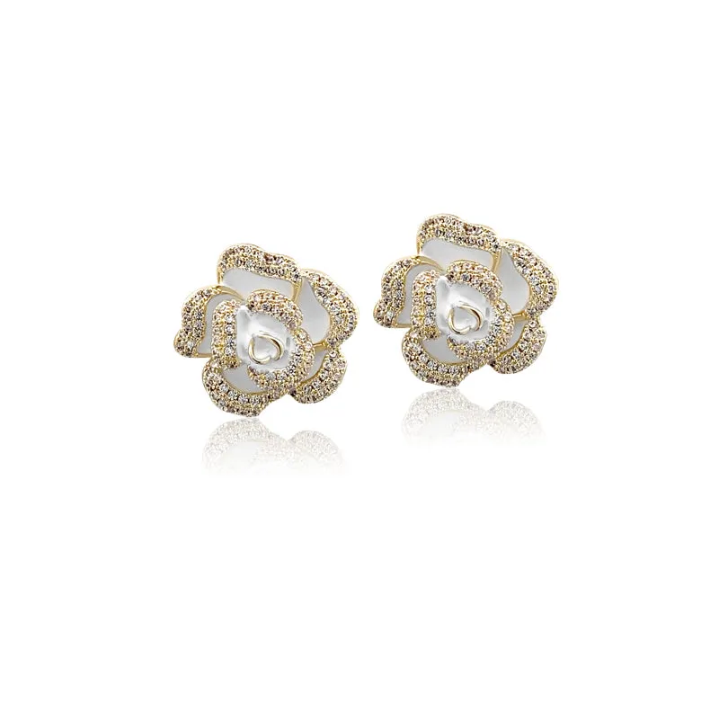 Flower Cubic Zirconia Earrings