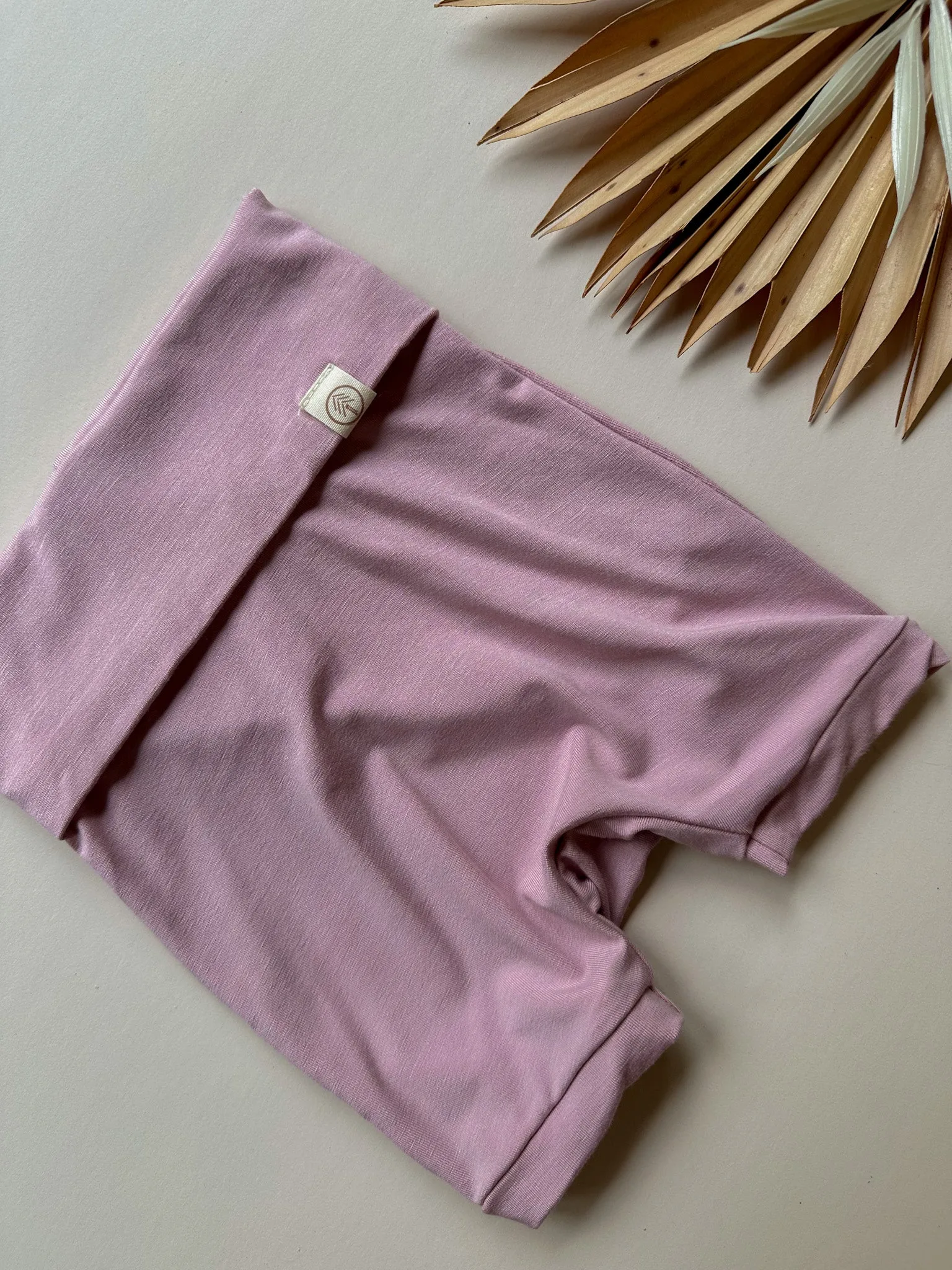 Fold Over Shorties and Short Sleeve Tee Set | Dusty Pink | Luxury Bamboo