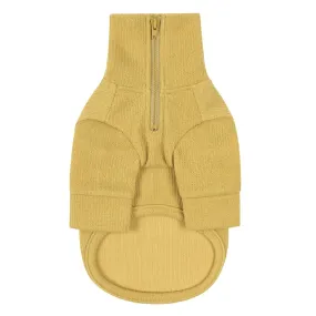 Foldover Half-Zip Knit - Mustard